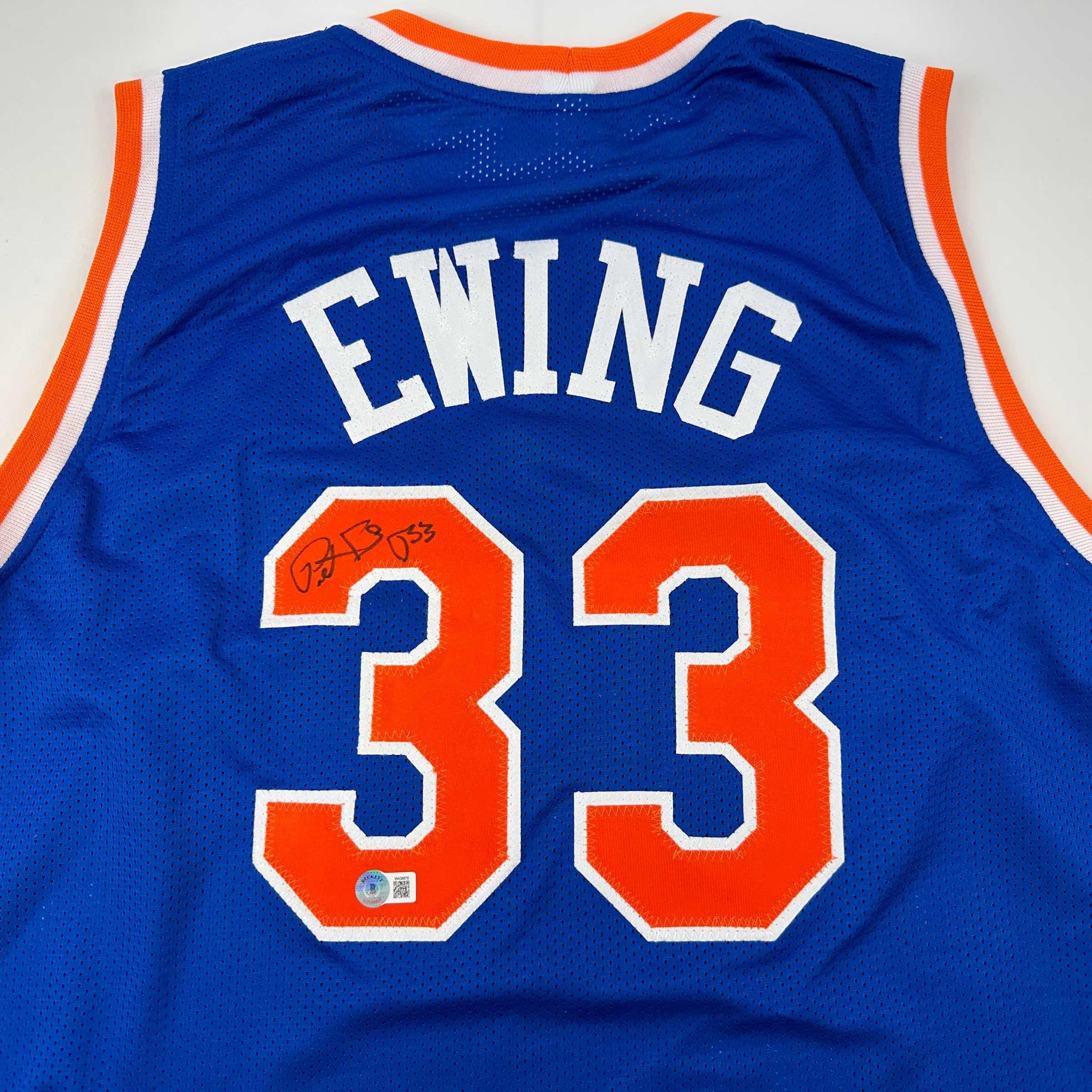 Autographed Patrick Ewing New York Blue Basketball Jersey - Image 3