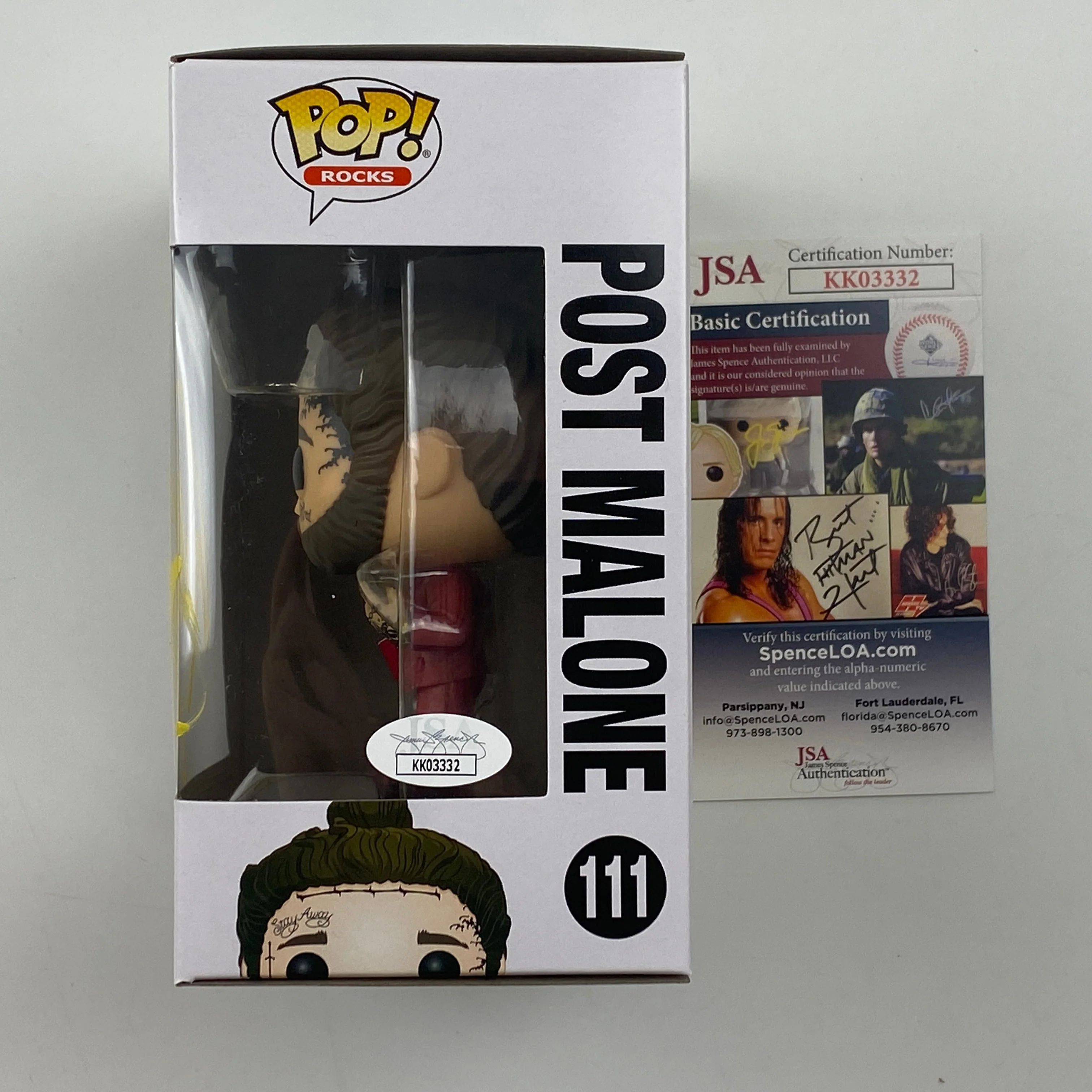 Autographed/Signed Post Malone Funko Pop Rocks #111 Music Figurine Toy JSA COA - Image 2