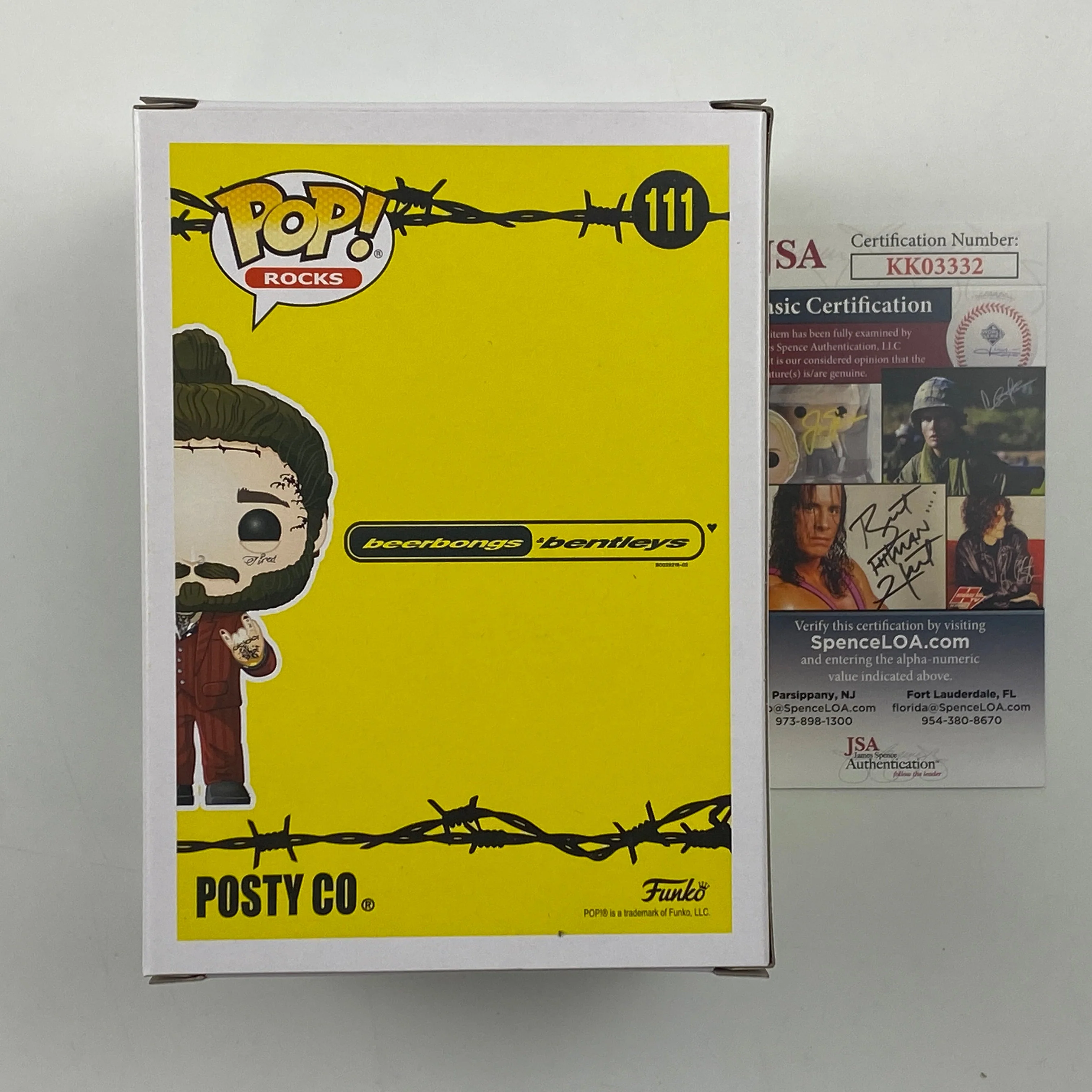 Autographed/Signed Post Malone Funko Pop Rocks #111 Music Figurine Toy JSA COA - Image 3
