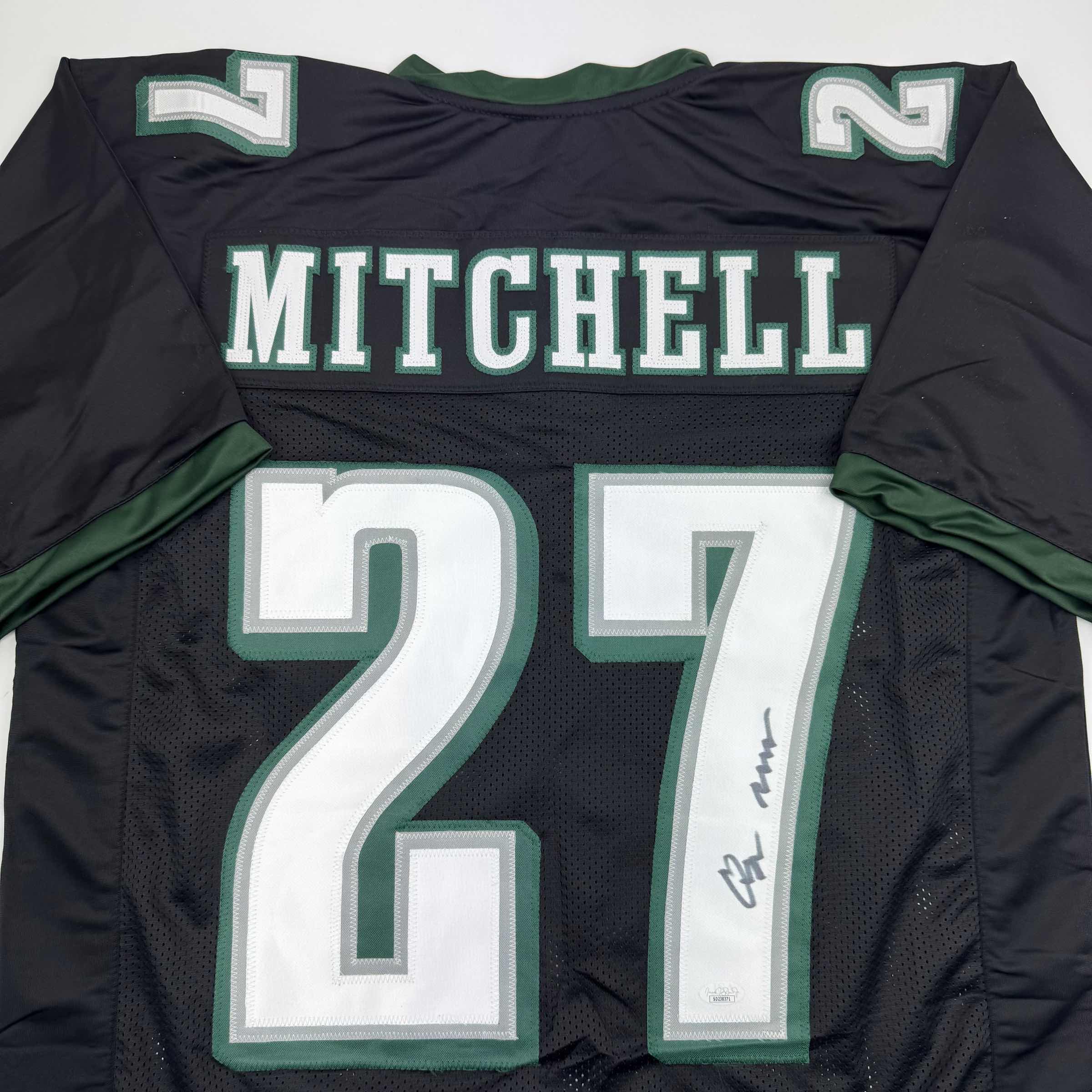 Autographed/Signed Quinyon Mitchell Philadelphia Black Football Jersey JSA COA - Image 2
