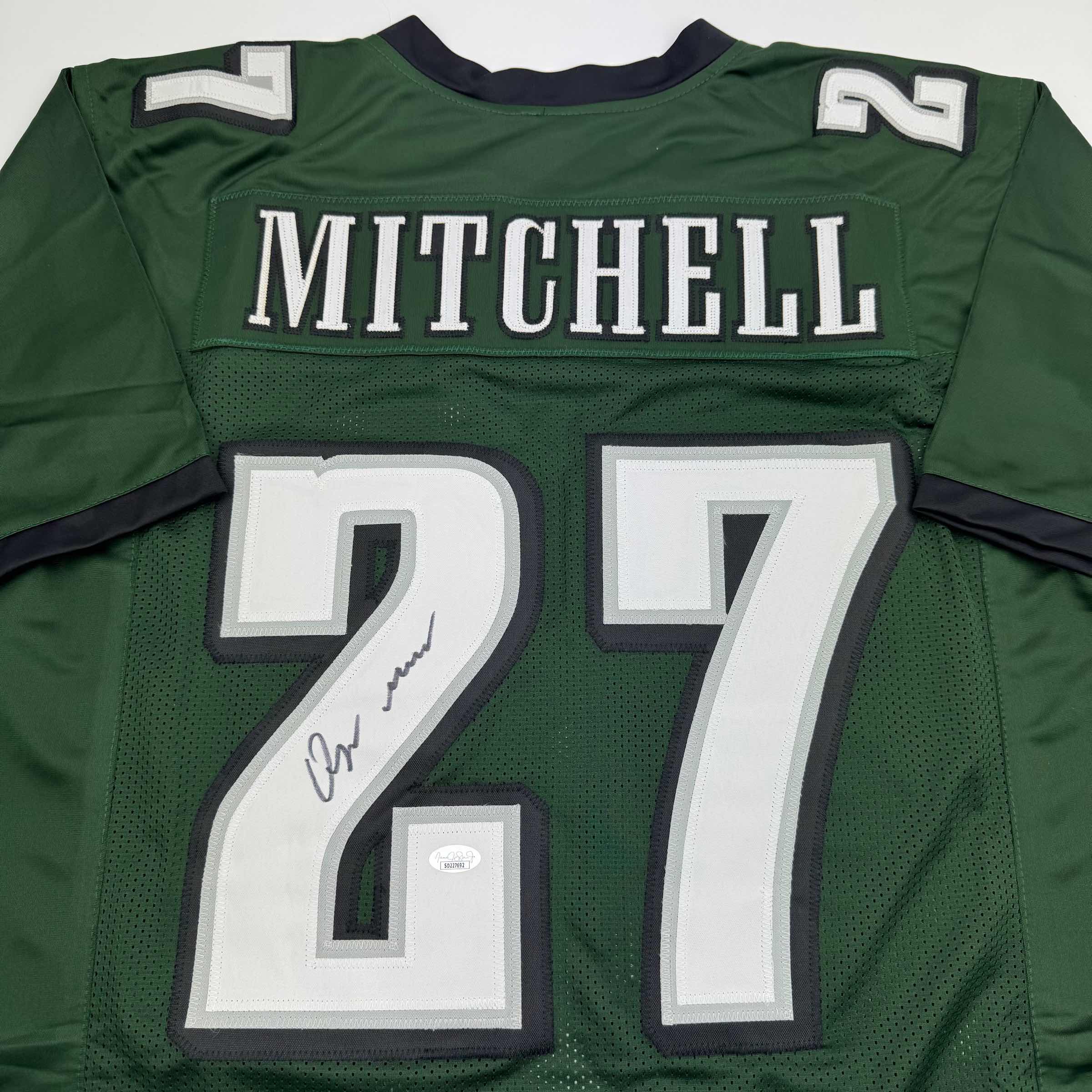 Autographed Quinyon Mitchell Philadelphia Green Football Jersey - Image 2