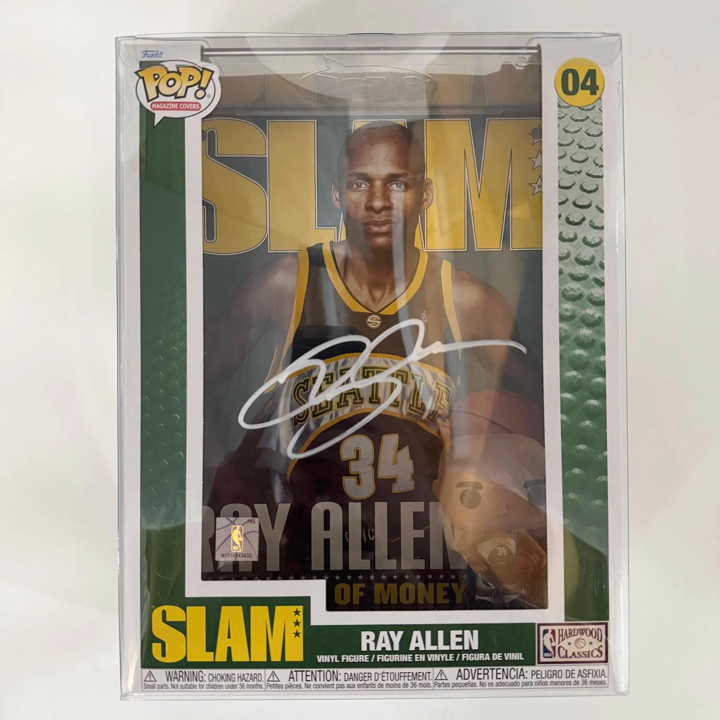 Autographed/Signed Ray Allen Seattle Supersonics Basketball SLAM Magazine Cover Funko Pop #04 Figurine JSA COA - Image 2