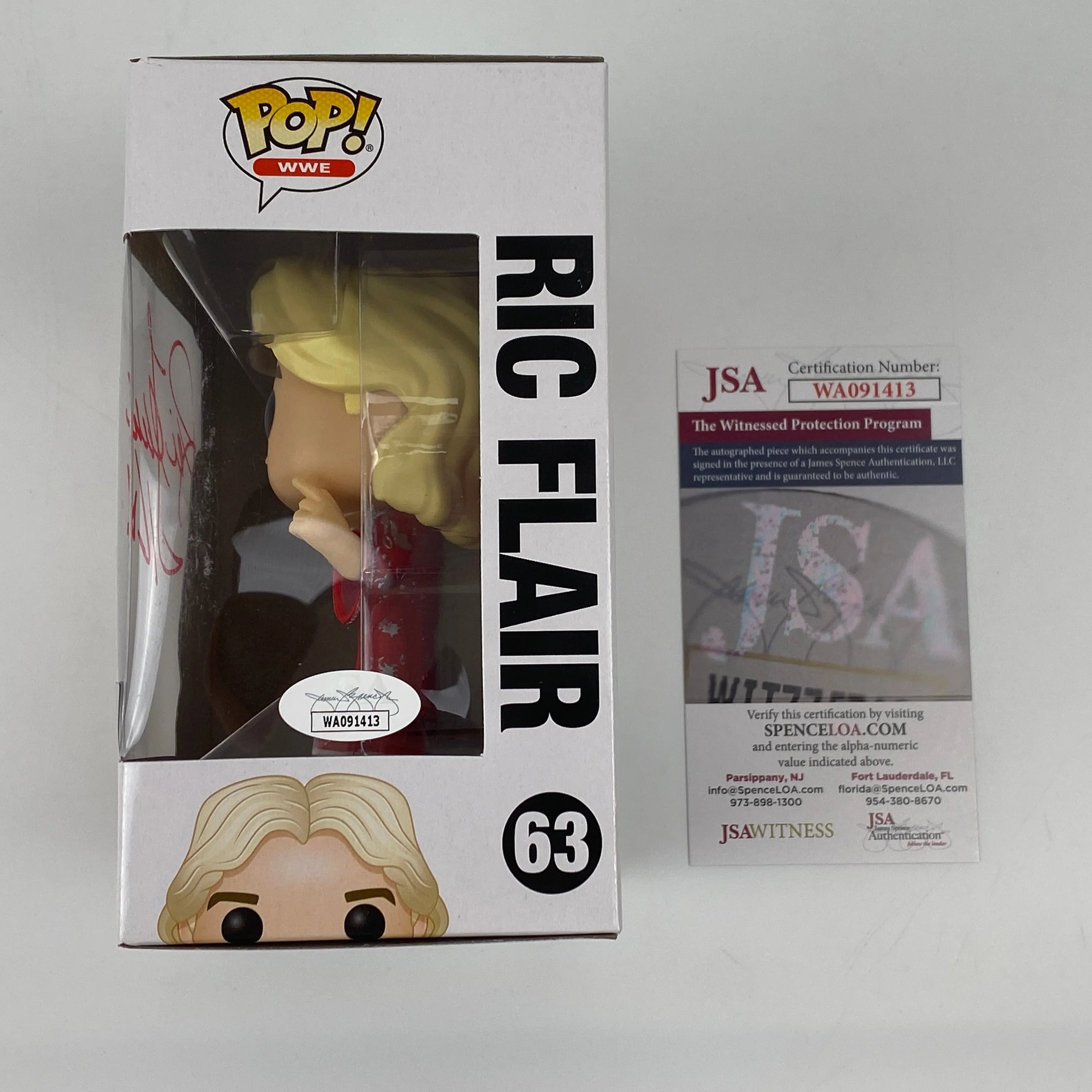 Autographed/Signed Ric Flair 16x #63 Funko Pop WWE WWF Figurine JSA COA - Image 2