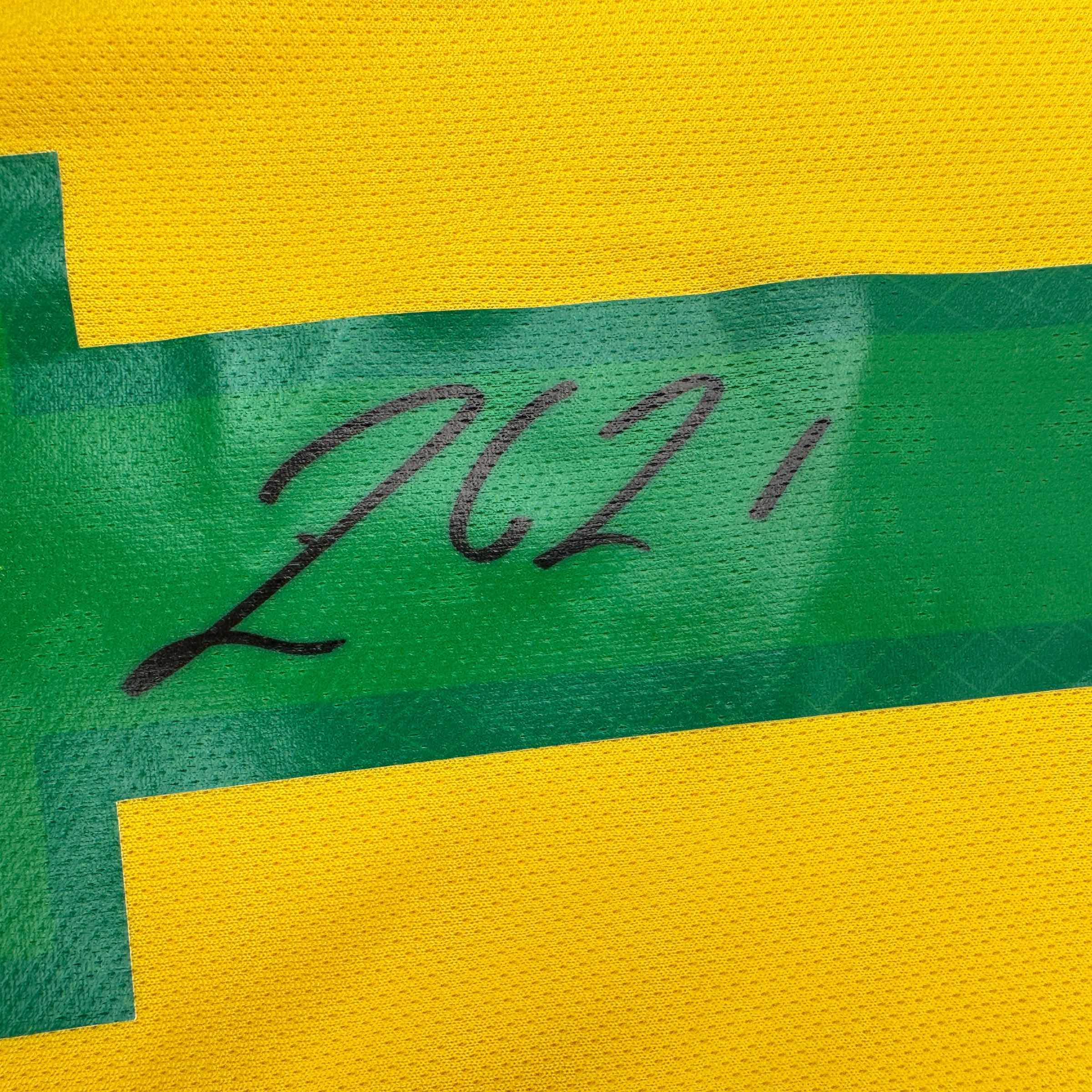 Autographed Rodrygo Silva de Goes Brazil Yellow Soccer World Cup Jersey - Image 3