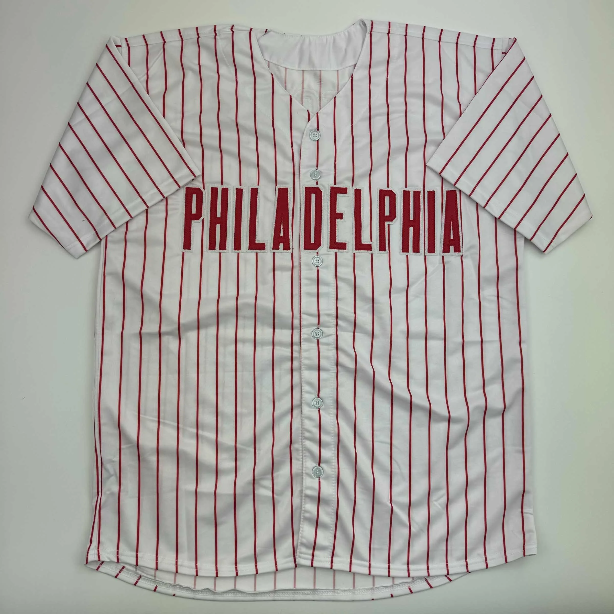 Autographed Shane Victorino Philadelphia Pinstripe Baseball Jersey - Image 4