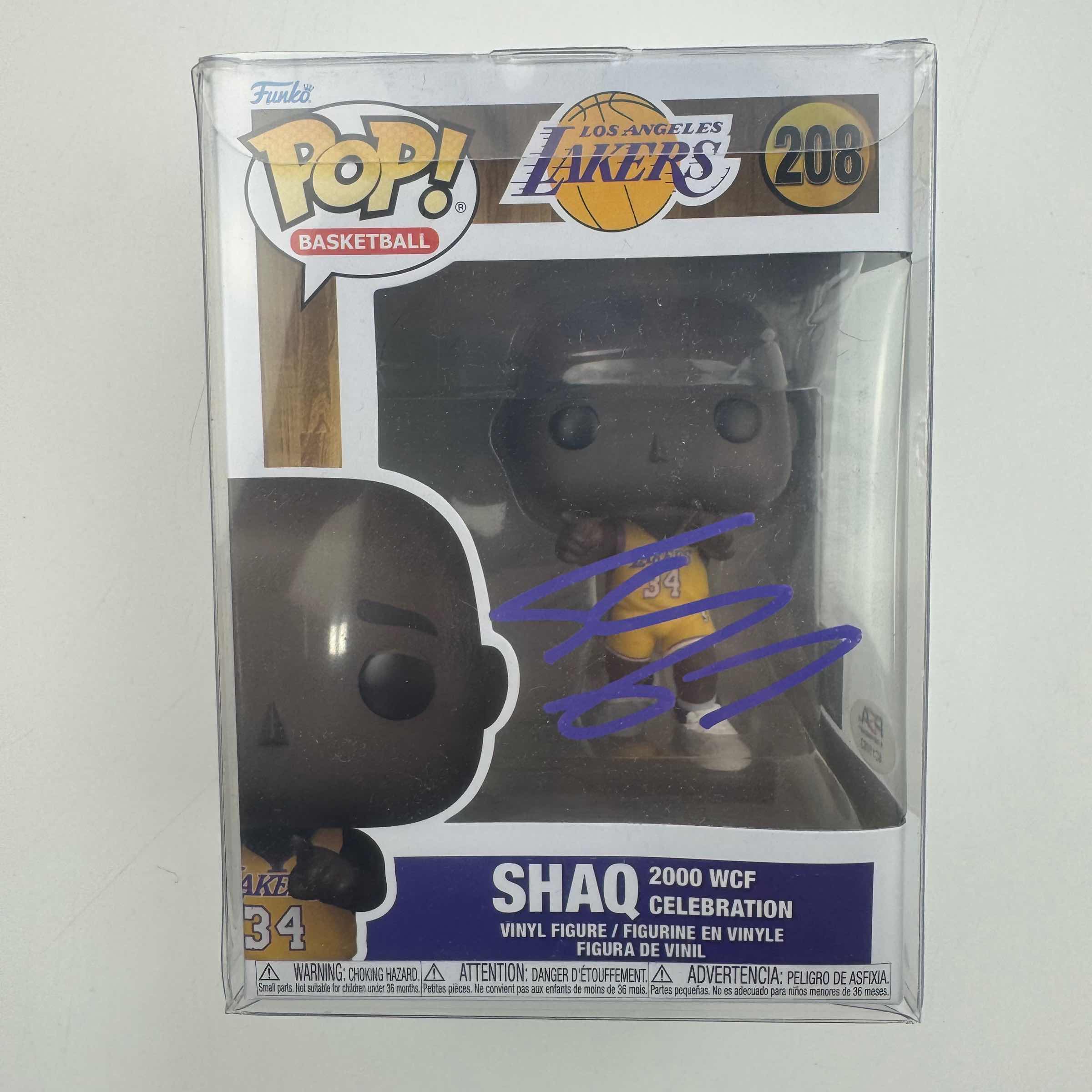 Autographed Shaq Shaquille O'Neal Los Angeles Lakers Basketball Funko Pop #208 Figurine