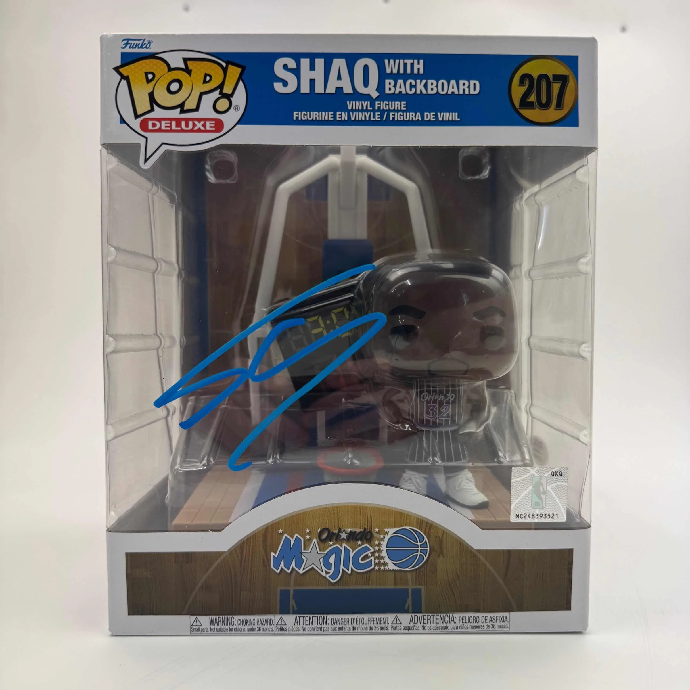Autographed/Signed Shaq Shaquille O'Neal Orlando Magic Basketball Funko Pop #207 Figurine PSA COA