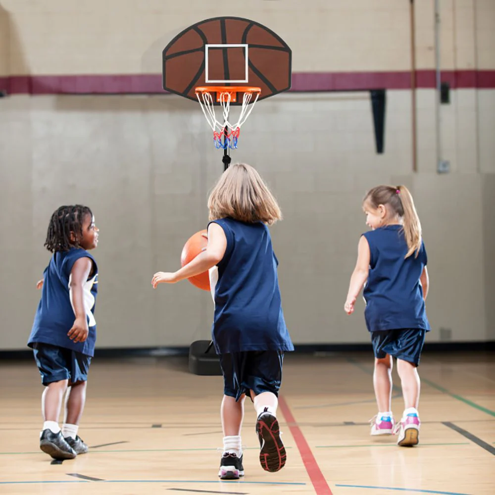 Kids Adjustable Basketball Hoop 5.6-6.5 Feet with Shatterproof Backboard - Image 3