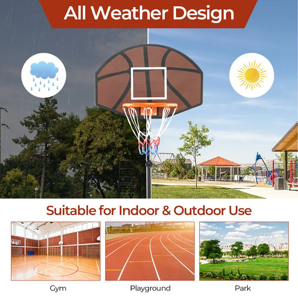 Kids Adjustable Basketball Hoop 5.6-6.5 Feet with Shatterproof Backboard - Image 9
