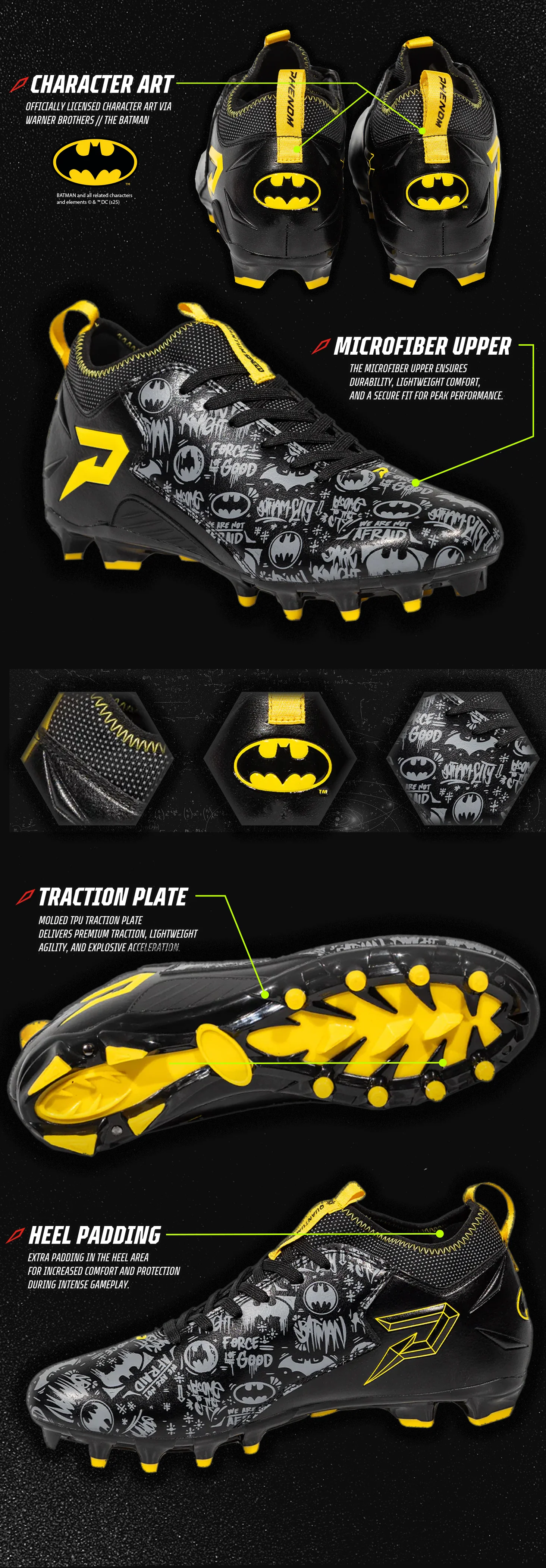 Quantum Speed Batman Football Cleats - Image 9