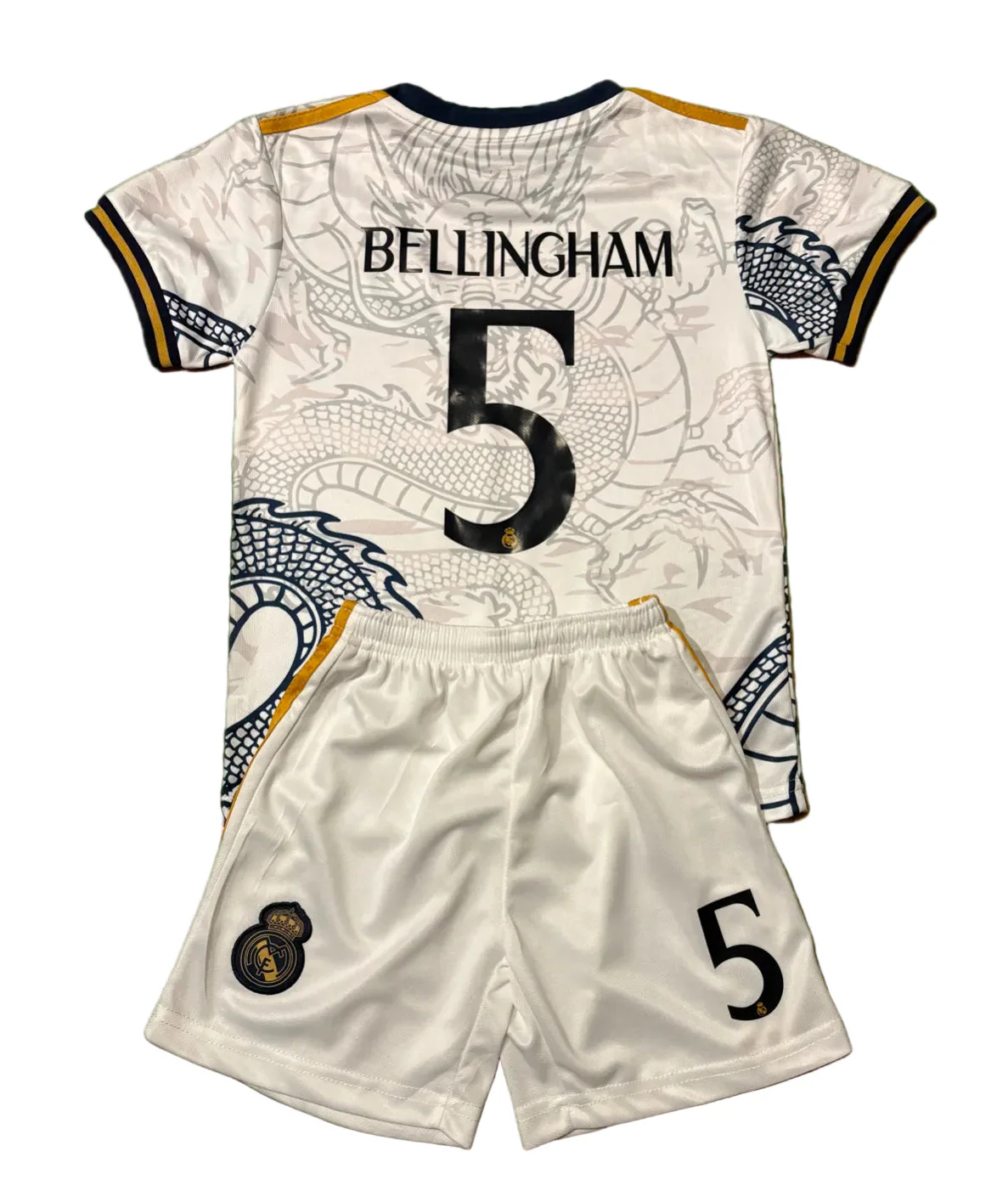 Bellingham Home Dragon Edition Kids Soccer Kit - Real Madrid 2 Piece Set