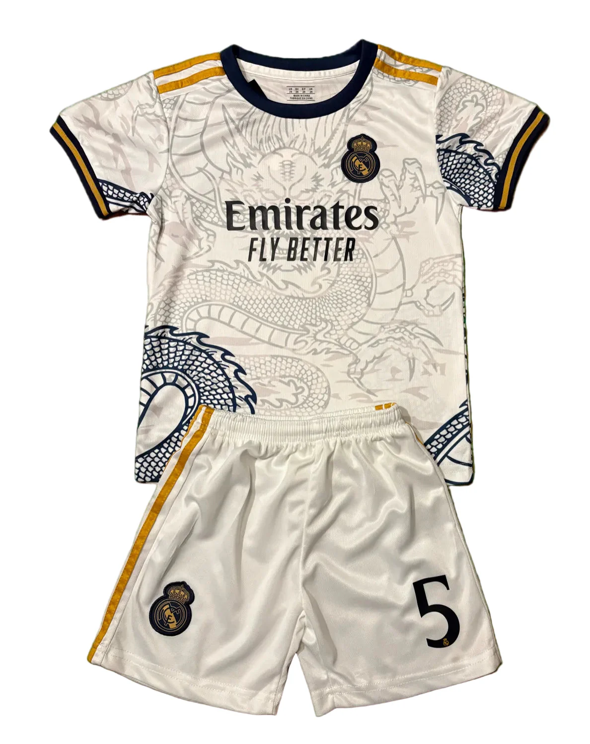 Bellingham Home Dragon Edition Kids Soccer Kit - Real Madrid 2 Piece Set - Image 2