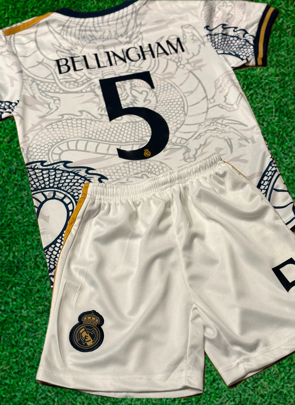 Bellingham Home Dragon Edition Kids Soccer Kit - Real Madrid 2 Piece Set - Image 3