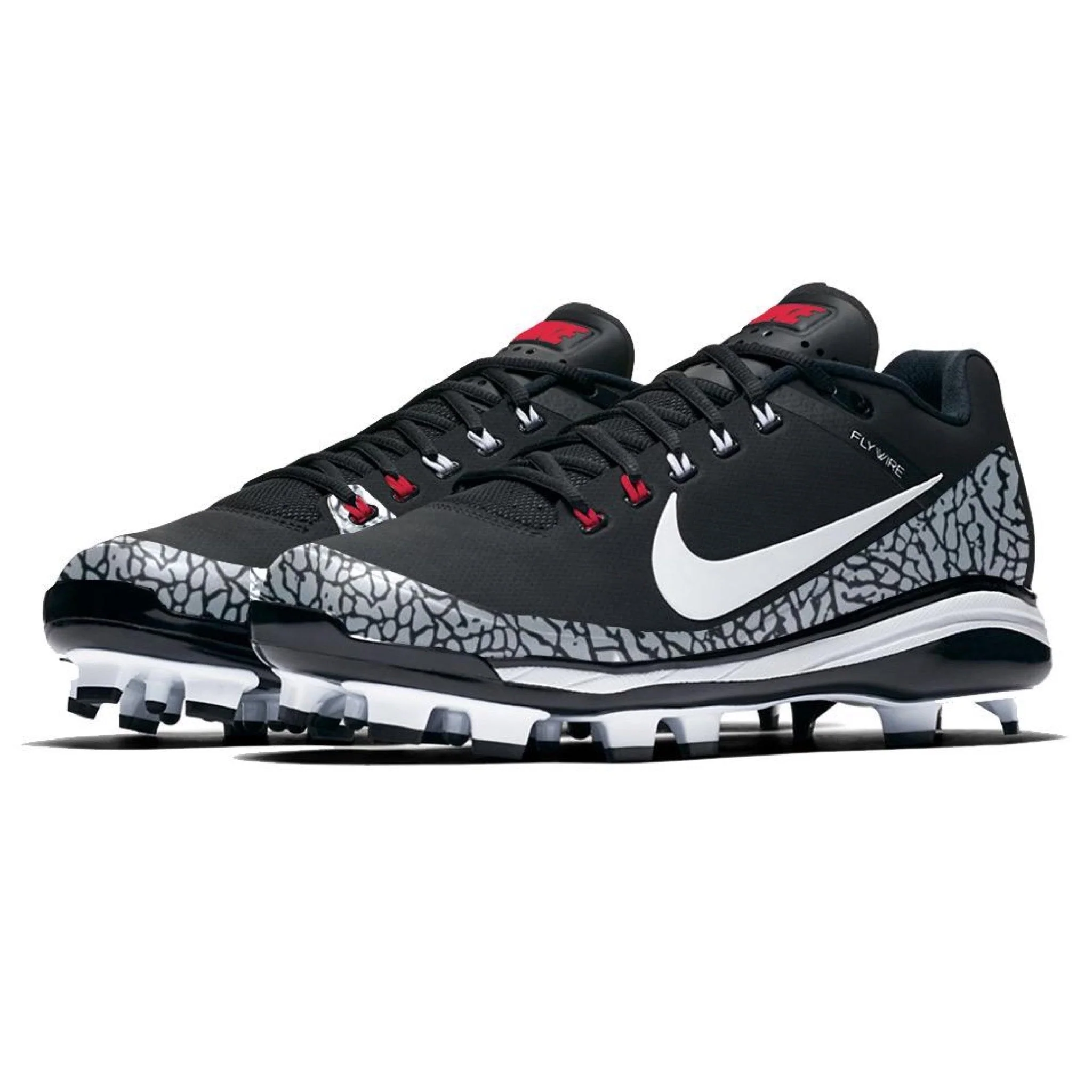 "Black Cement" Nike Air Clipper Cleats - Image 2