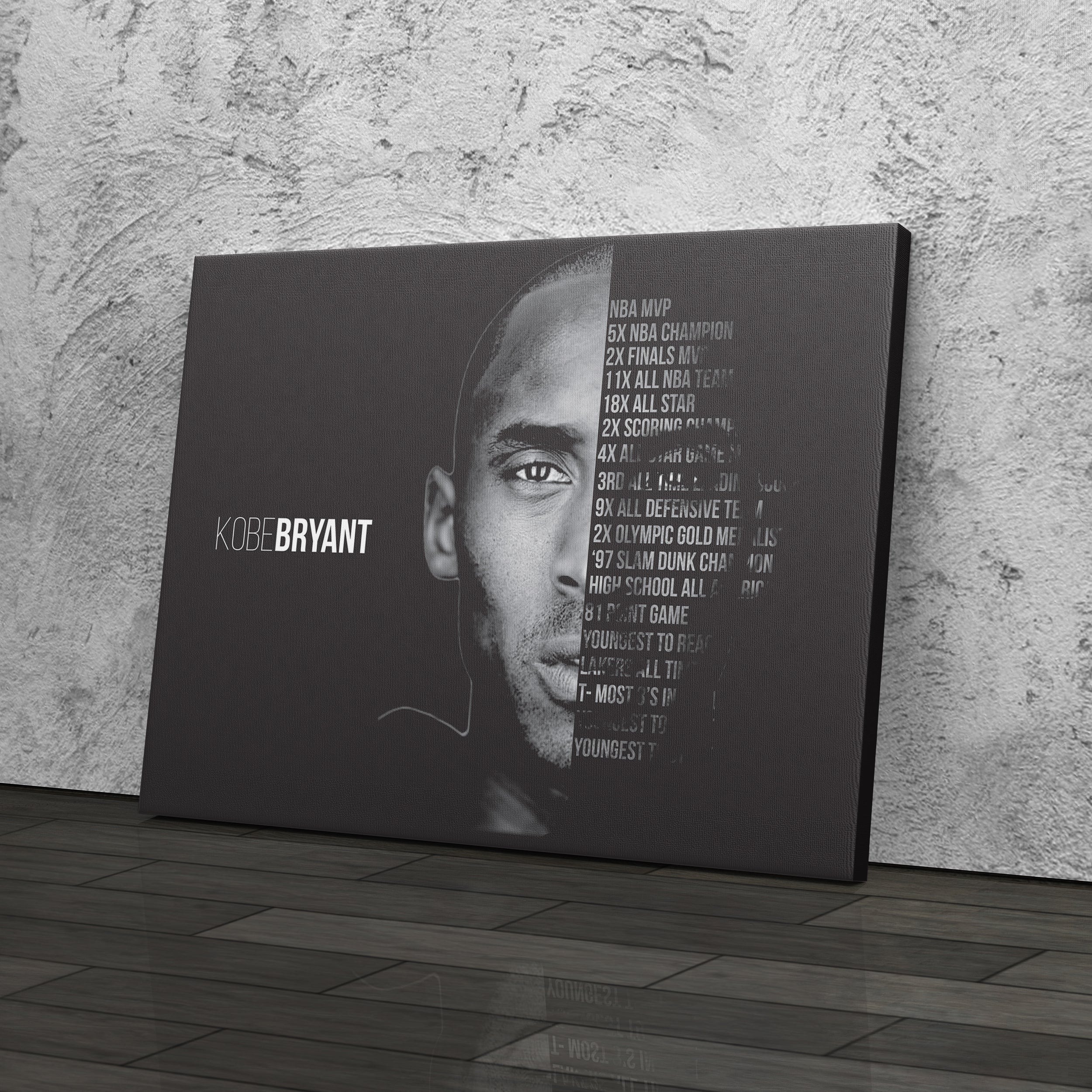 Black Mamba Career Kobe Bryant Canvas Wall Art - Image 3