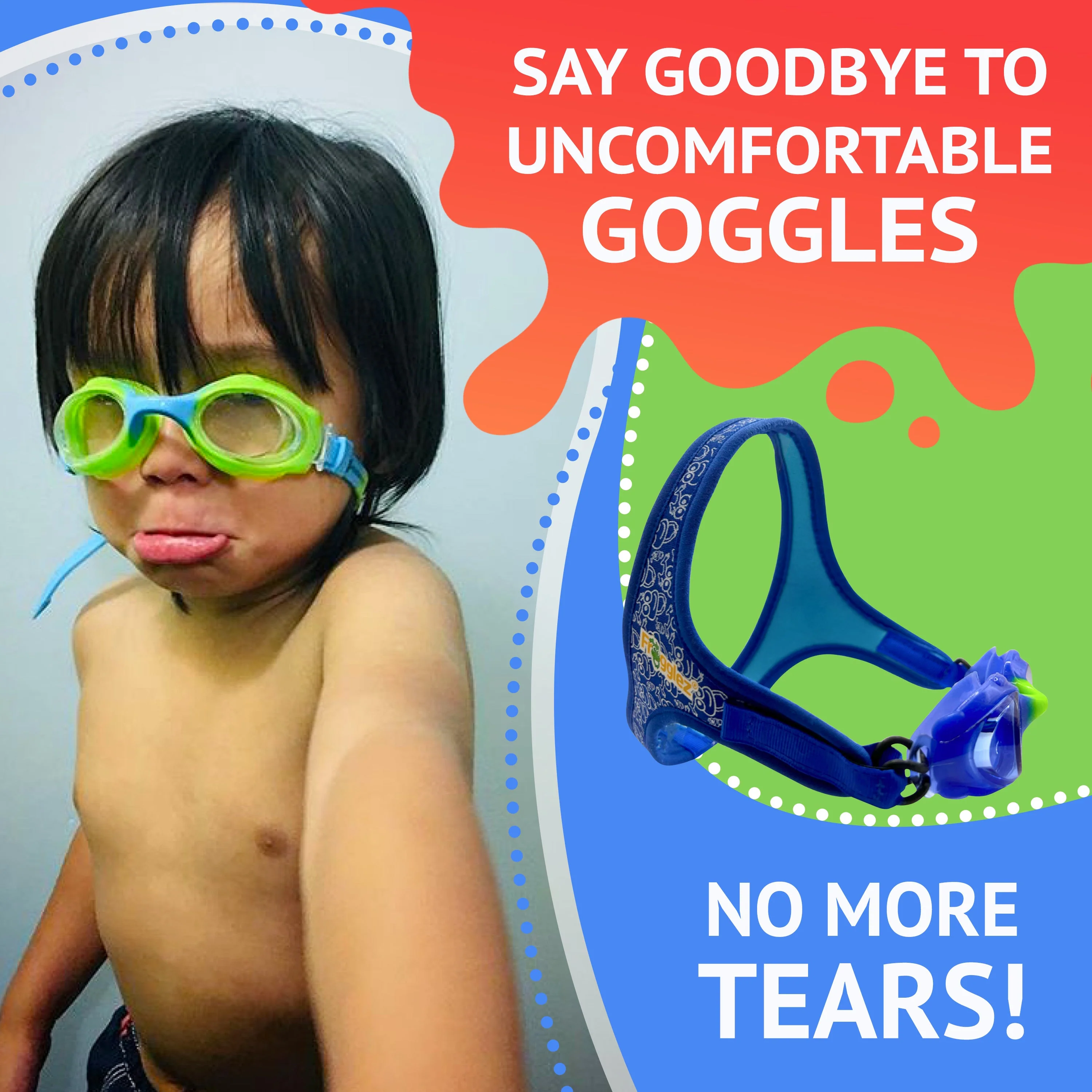 Blue Frogz Kids Swim Goggles - Image 2