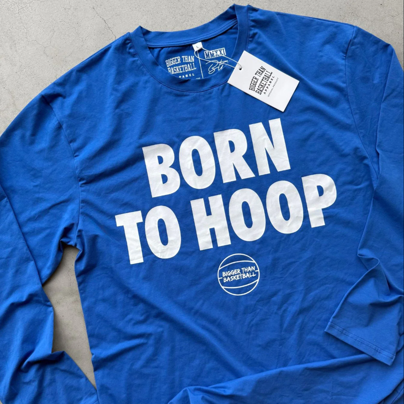 Born To Hoop Blue Long Sleeve - Image 3