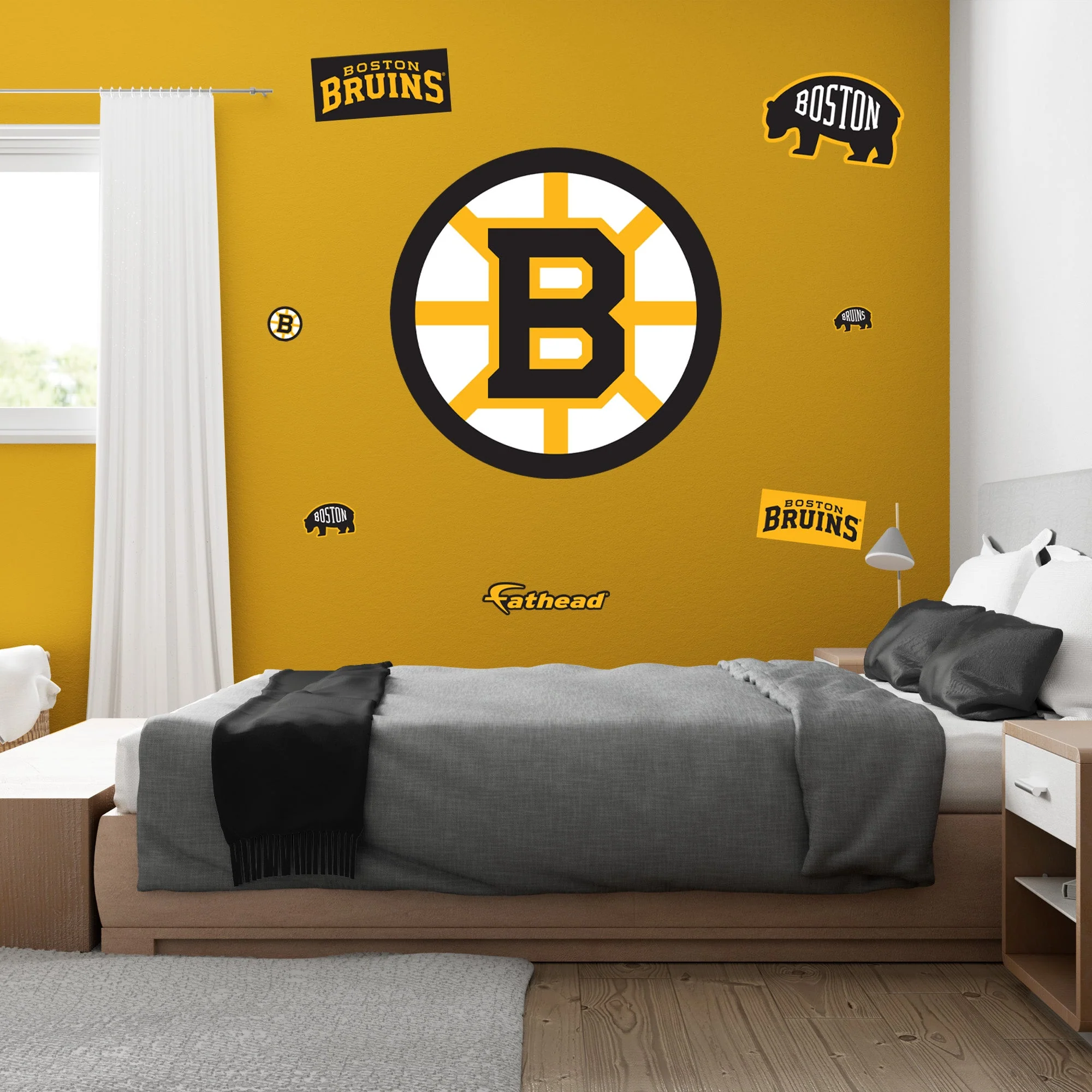 Boston Bruins Official NHL Reusable Vinyl Wall Decals - Image 3