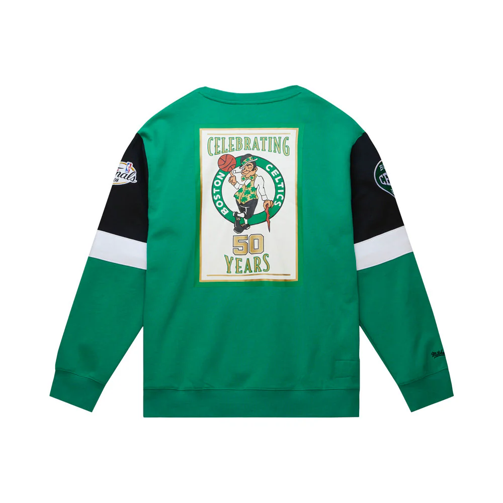 Boston Celtics Mitchell & Ness NBA All Over Crew 3.0 Sweatshirt - Image 2