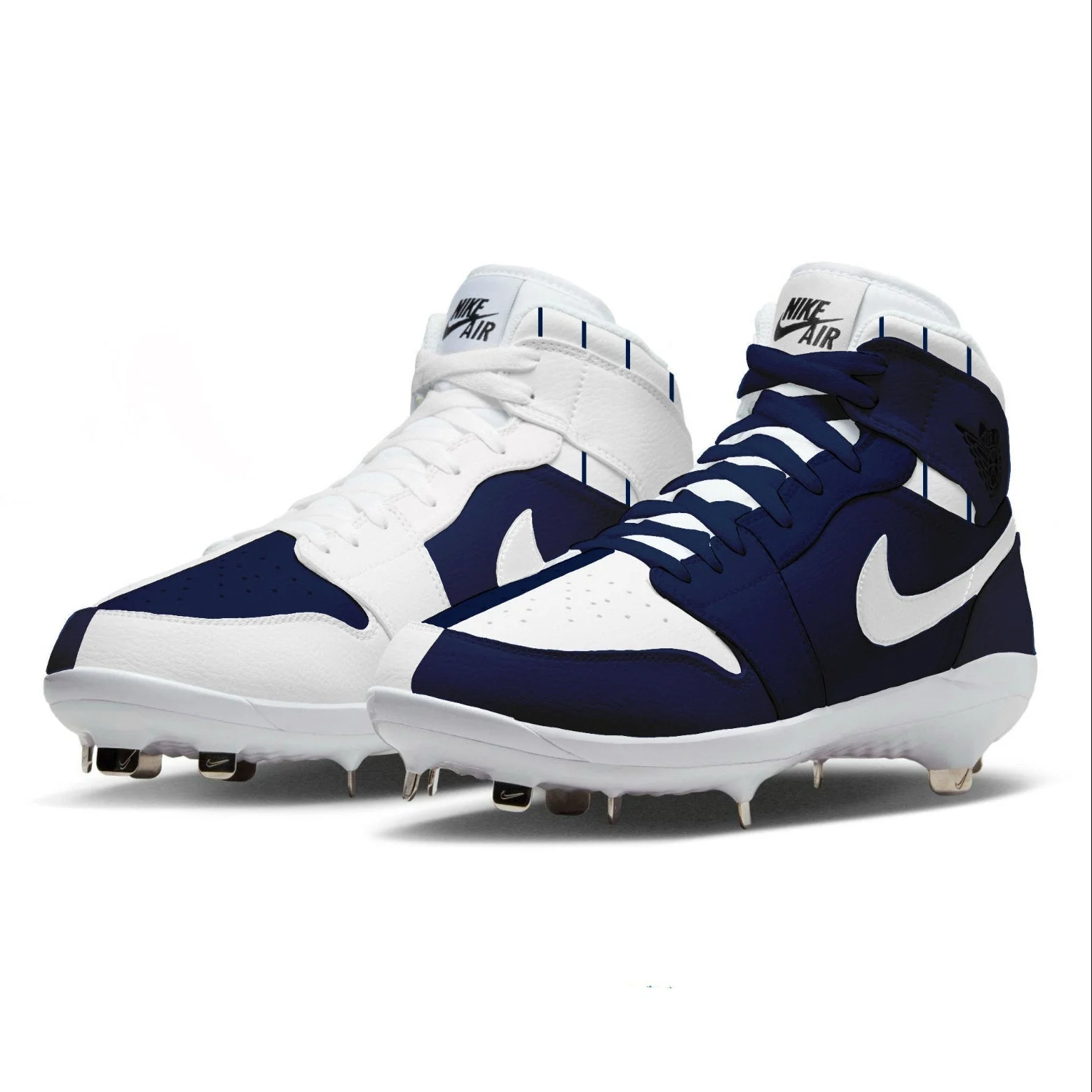 "Bronx Mismatch" Jordan 1 Retro Cleats - Image 2