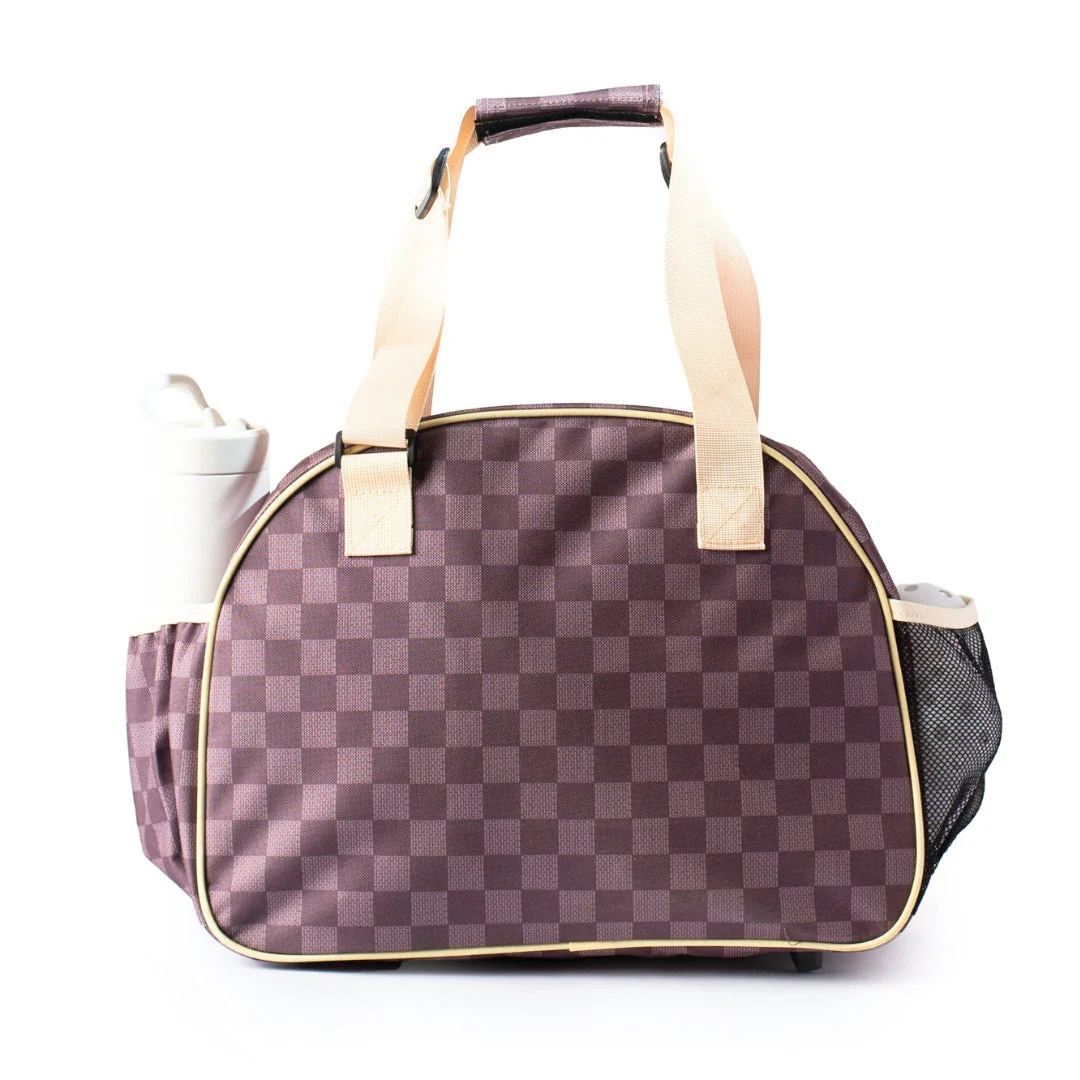 Checkered Chic Brown Premium Women's Pickleball Bag - Image 4