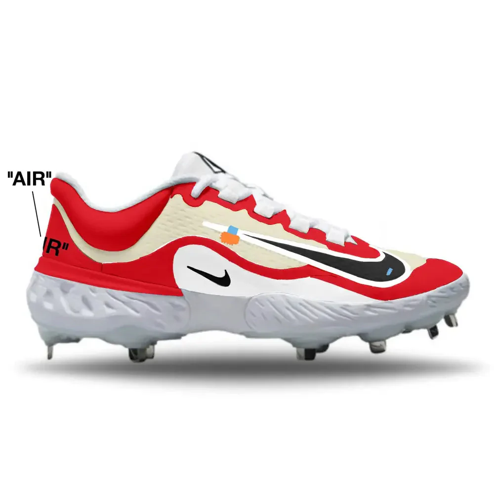 "Chicago OW" Nike Alpha Huarache Elite 4 Low Cleats - Image 2