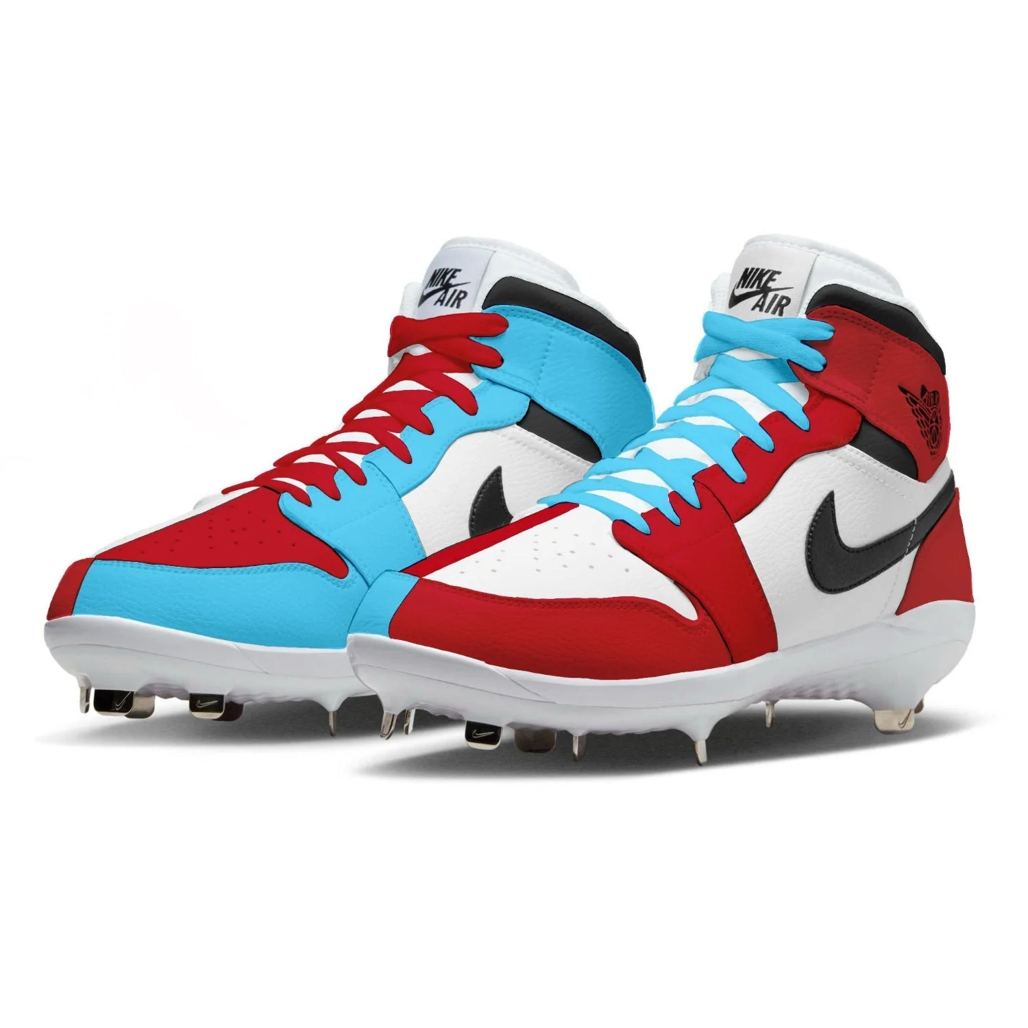 "Chicago To Carolina" Jordan 1 Retro Cleats - Image 2