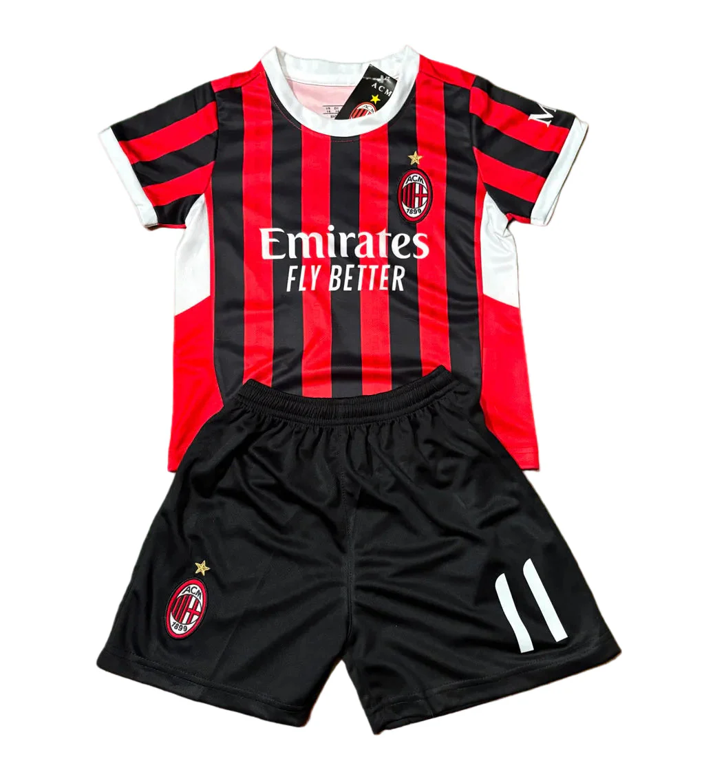 Christian Pulisic A.c. Milan Kids Youth Soccer Jersey Kit 2 Piece Set - Image 3