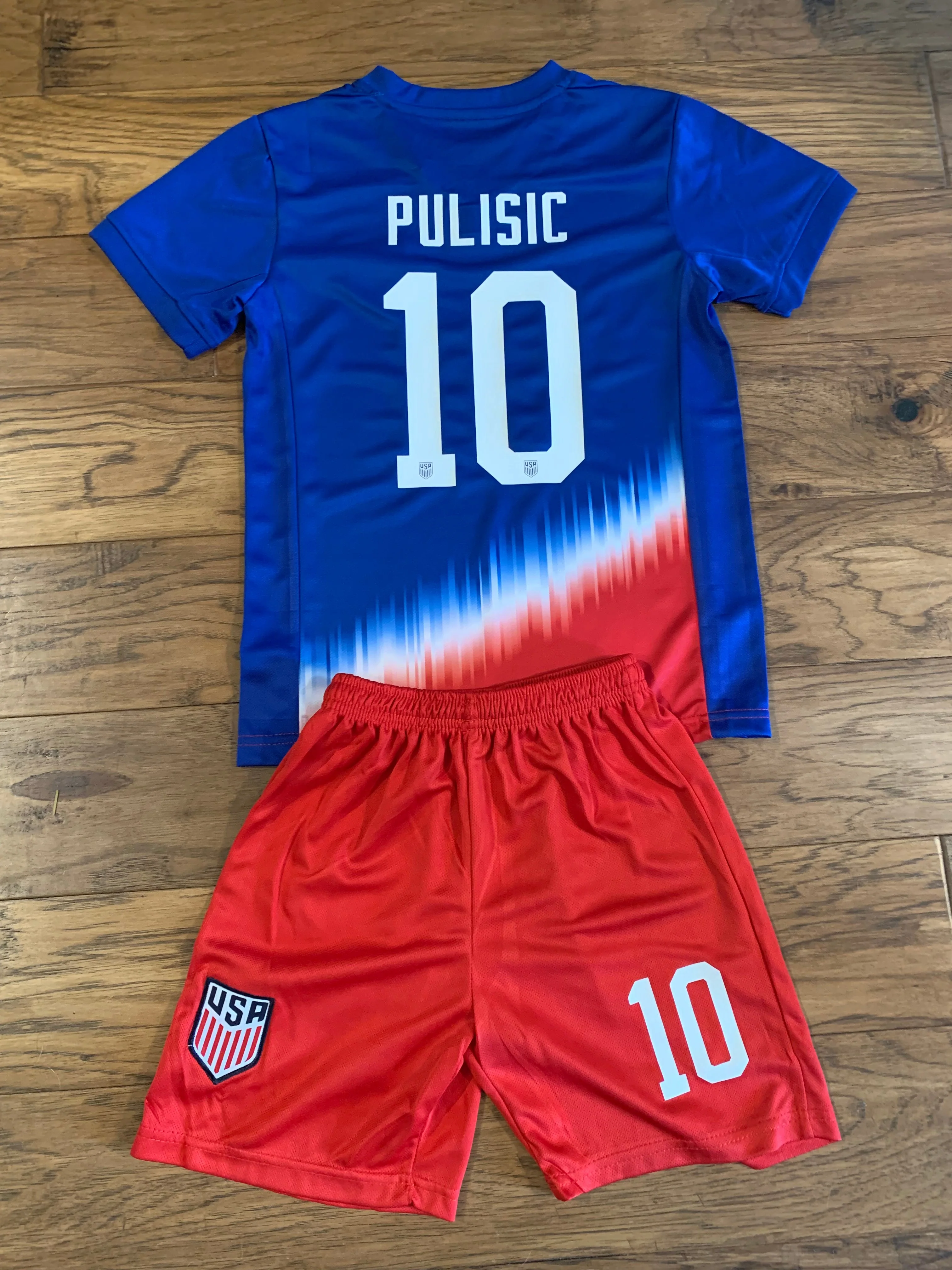 Christian Pulisic Usa 2024 Kids Youth Soccer Jersey Kit 2 Piece Set - Image 2
