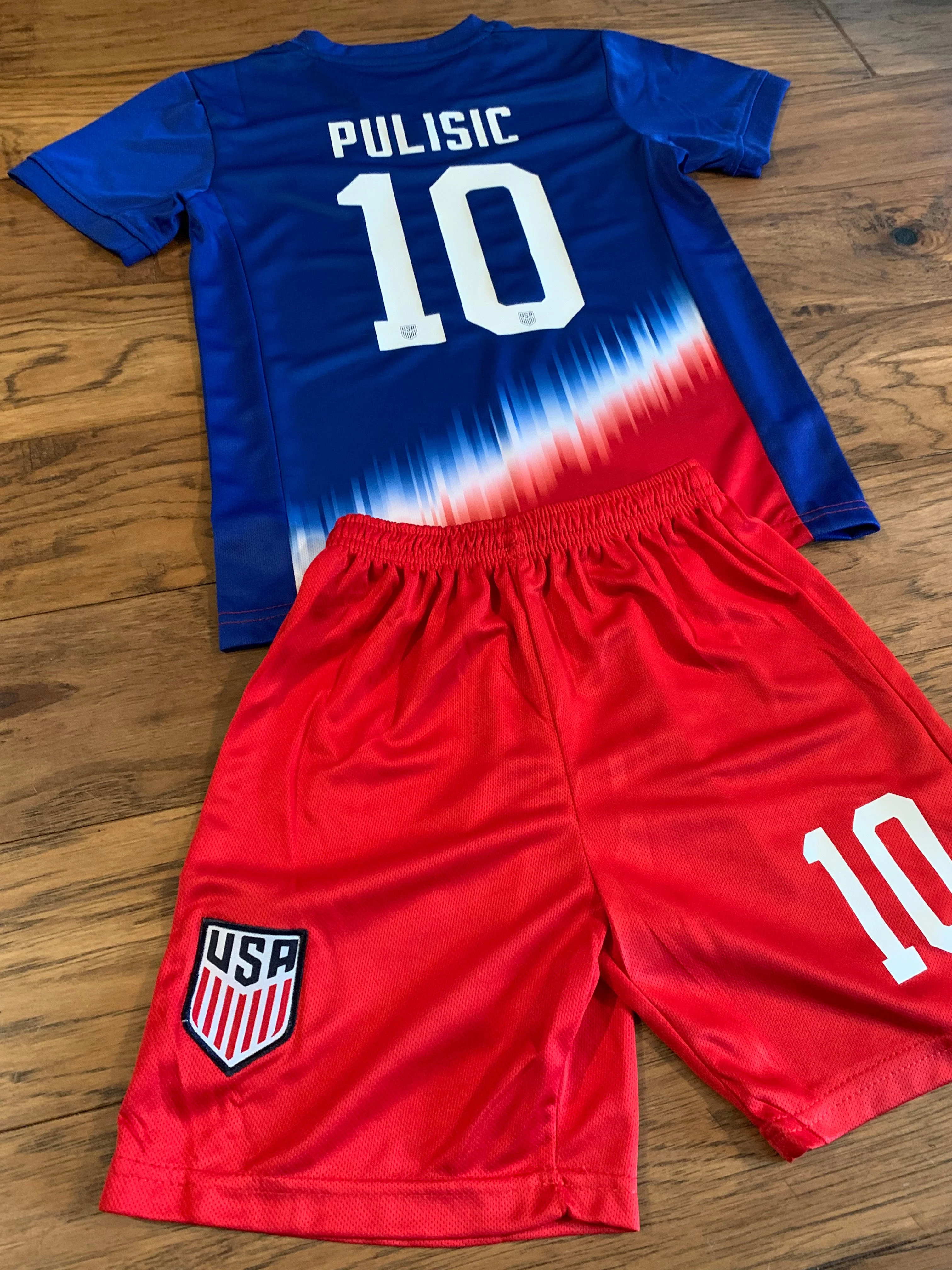 Christian Pulisic Usa 2024 Kids Youth Soccer Jersey Kit 2 Piece Set - Image 3