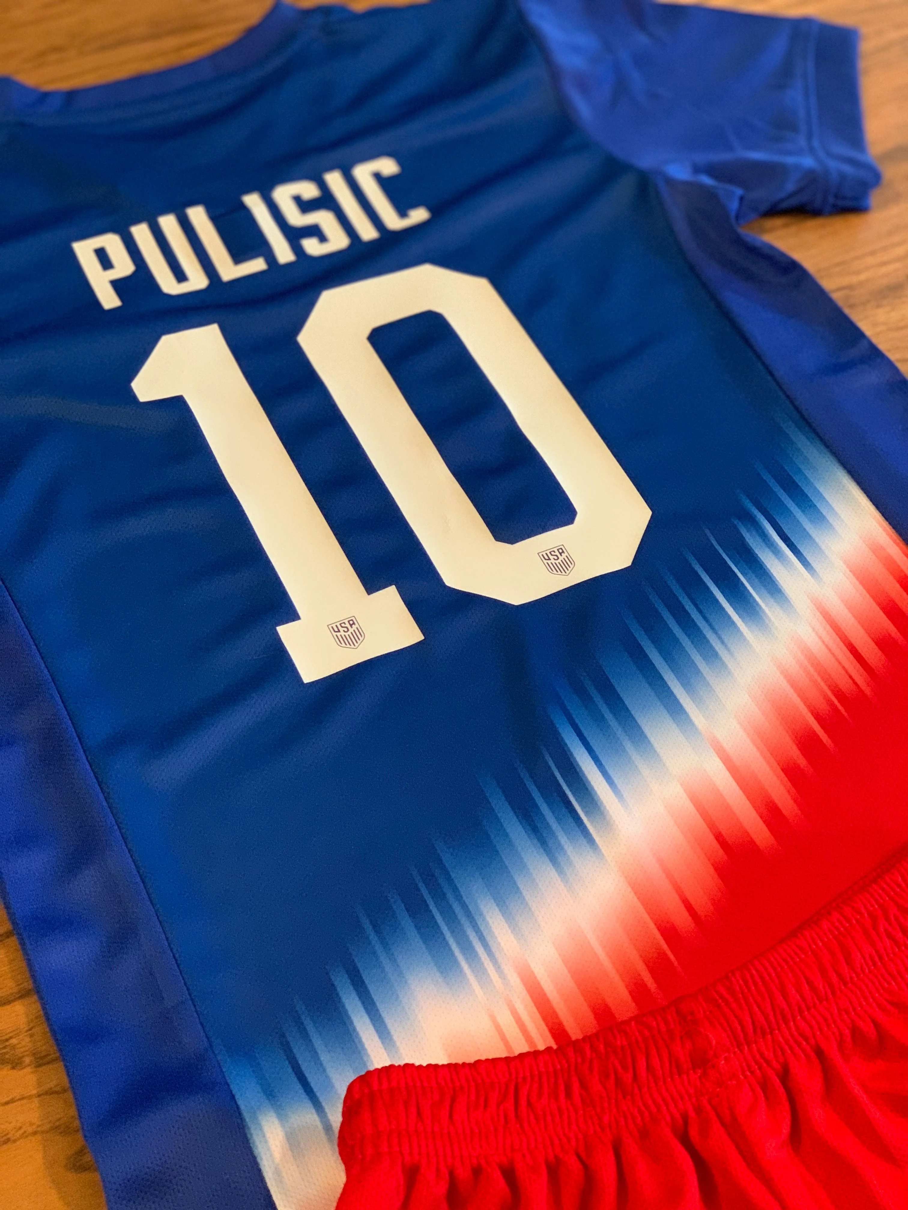 Christian Pulisic Usa 2024 Kids Youth Soccer Jersey Kit 2 Piece Set - Image 4