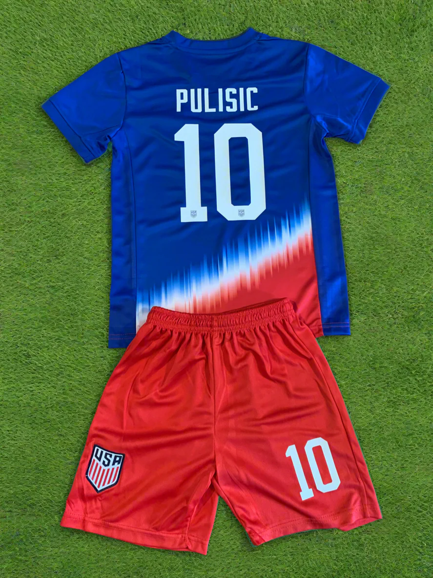 Christian Pulisic Usa 2024 Kids Youth Soccer Jersey Kit 2 Piece Set - Image 7