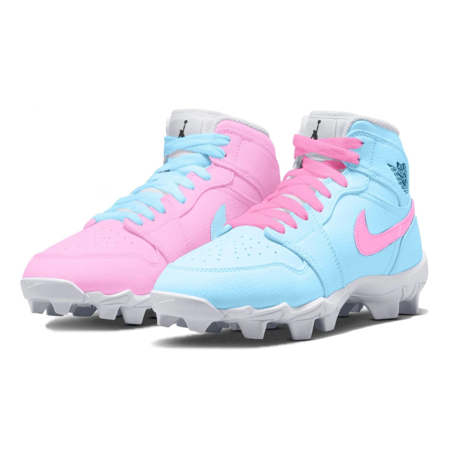 "Cotton Candy Mismatch" Jordan 1 Kids' Multisport Cleats - Image 2
