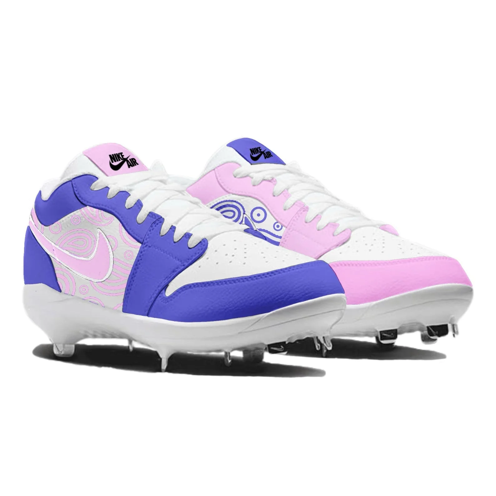 "Cotton Candy Paisley Mismatch" Jordan 1 Retro Cleats