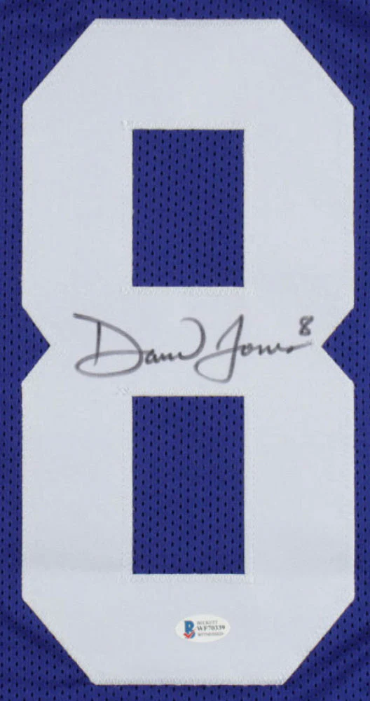 Daniel Jones New York Giants Autographed Royal Blue Football Jersey - Image 2
