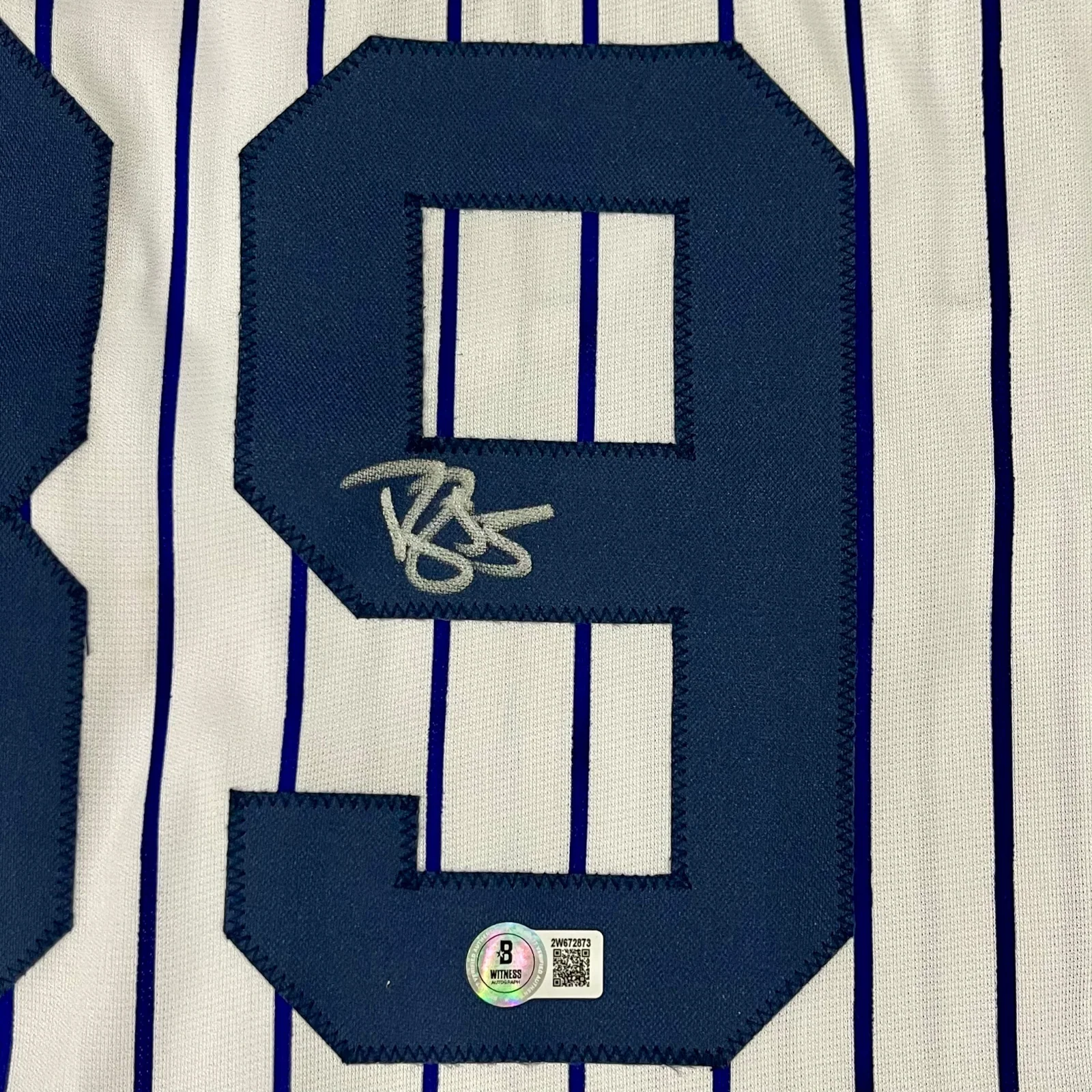 Autographed New York Yankees Darryl Strawberry Pinstripe Jersey - Image 2