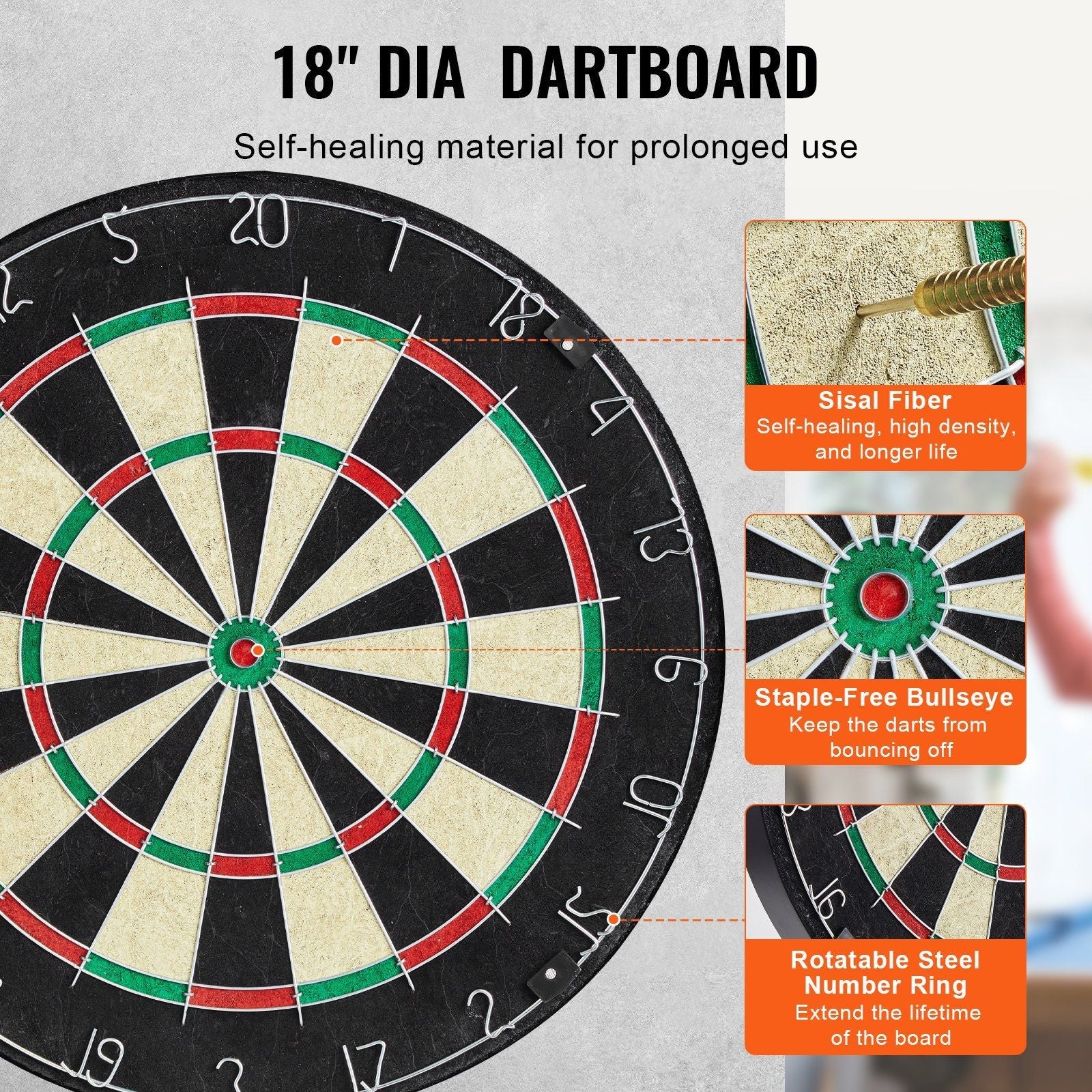 Official Size Dartboard & Cabinet Set - Image 3