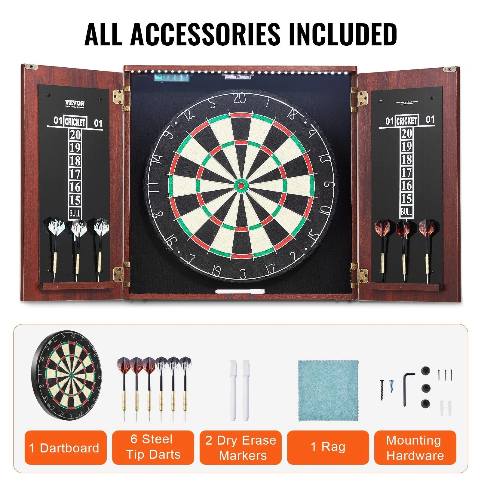 Official Size Dartboard & Cabinet Set - Image 6