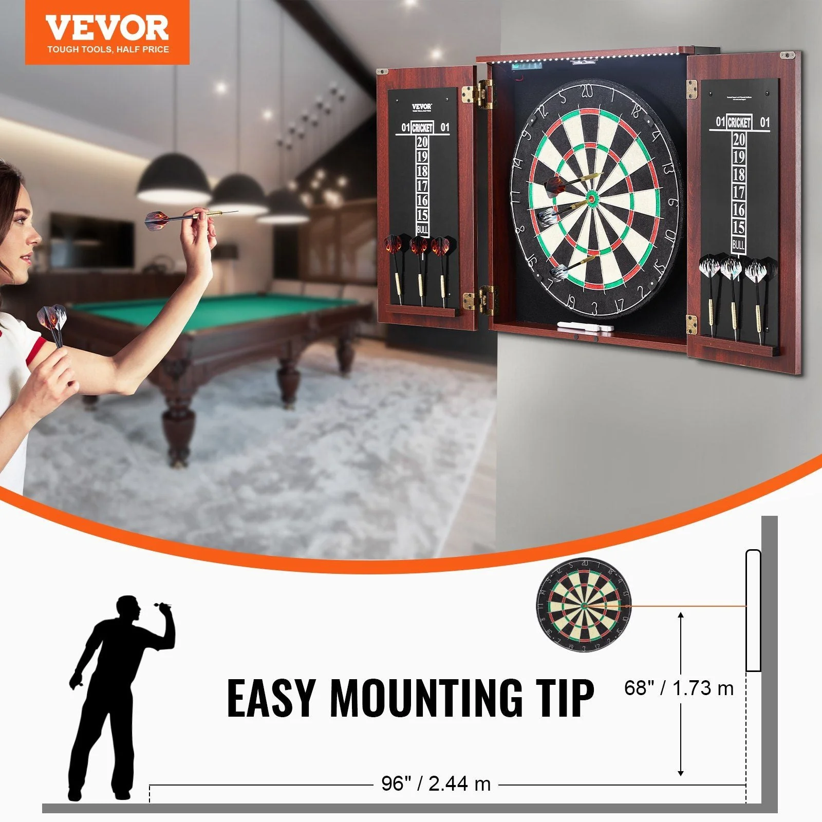 Official Size Dartboard & Cabinet Set - Image 7
