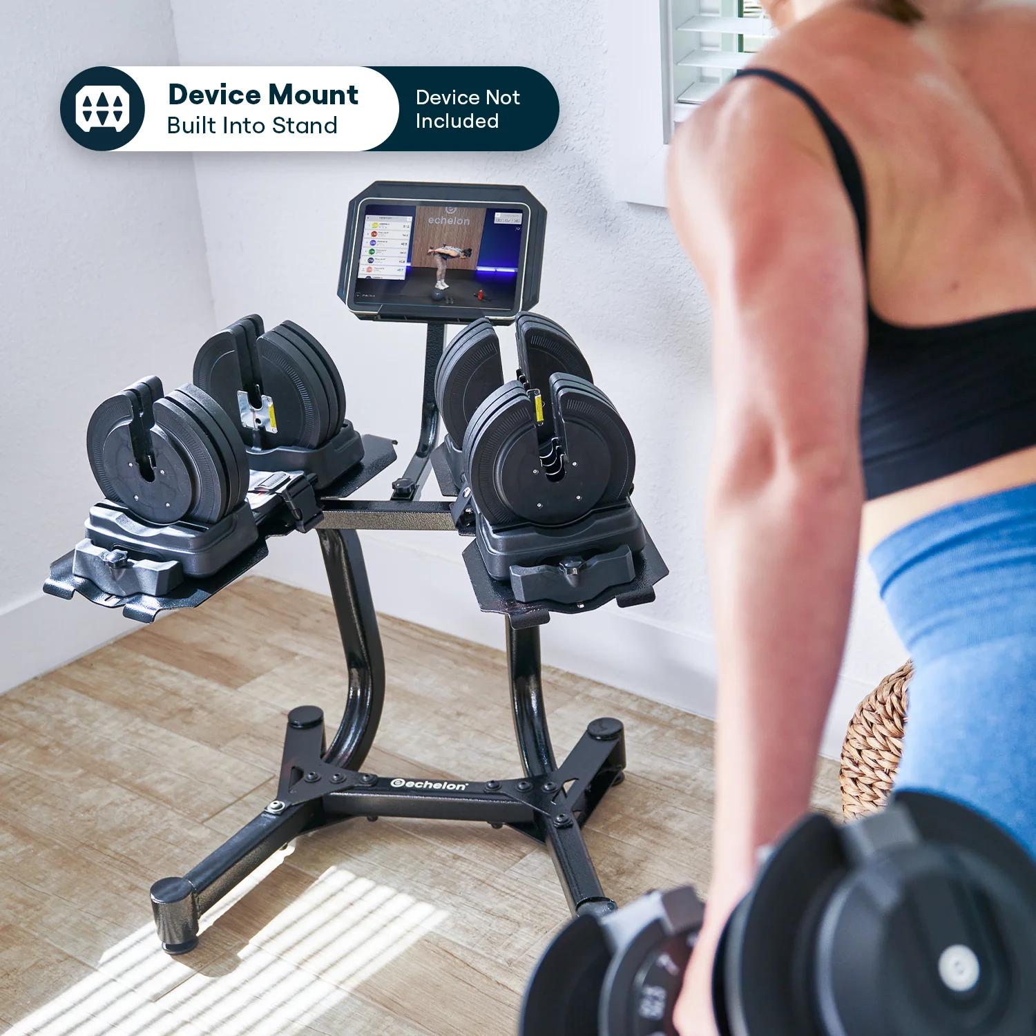 Echelon Strength Adjustable Dumbbells 752 with Stand - Image 5