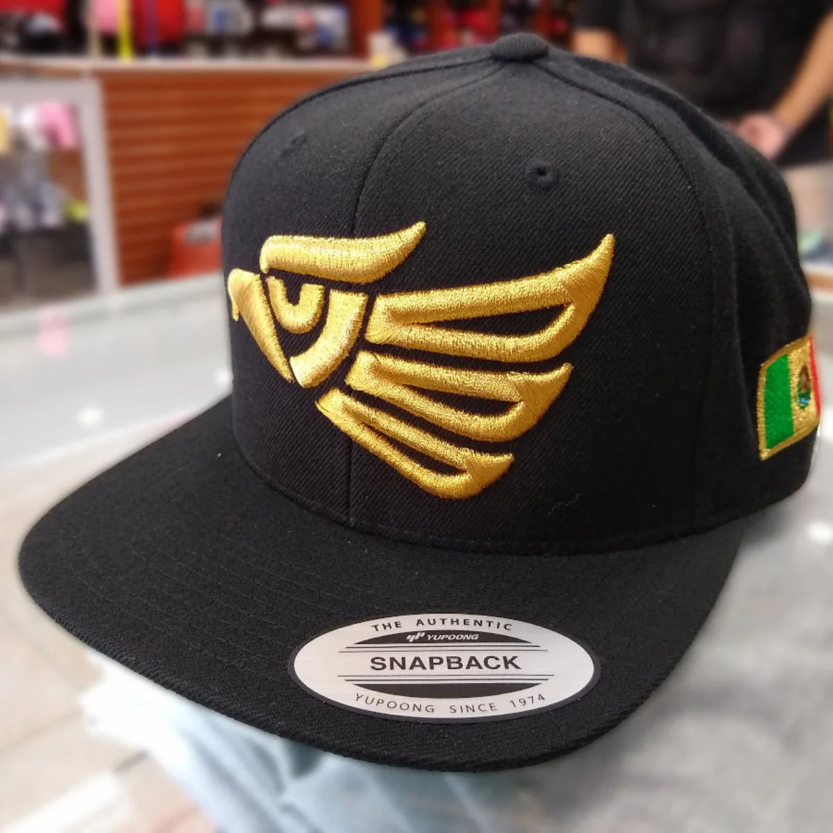 Embroidered Eagle & Mexico Slim Logo Snapback Hat - Image 2