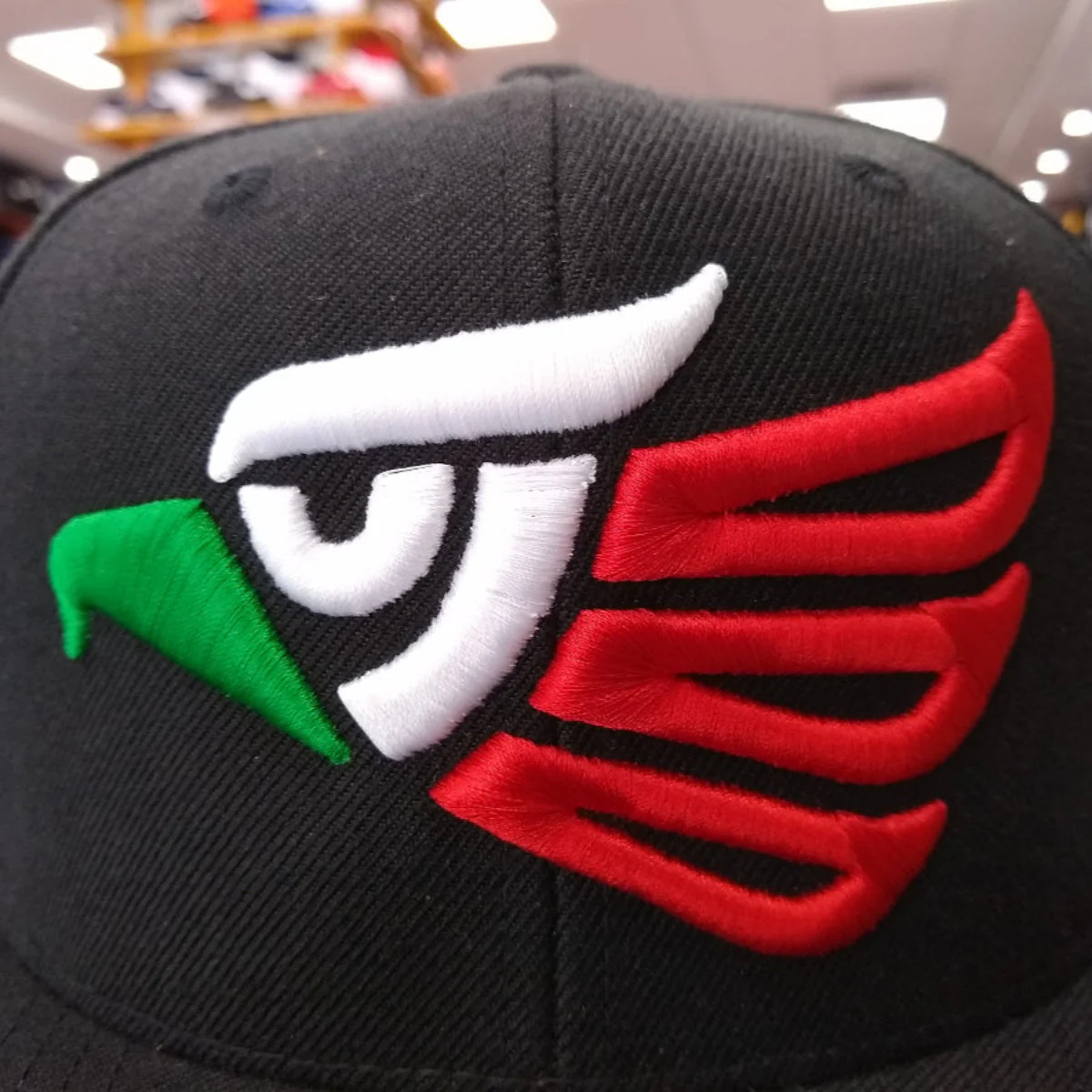 Embroidered Eagle & Mexico Slim Logo Snapback Hat - Image 5