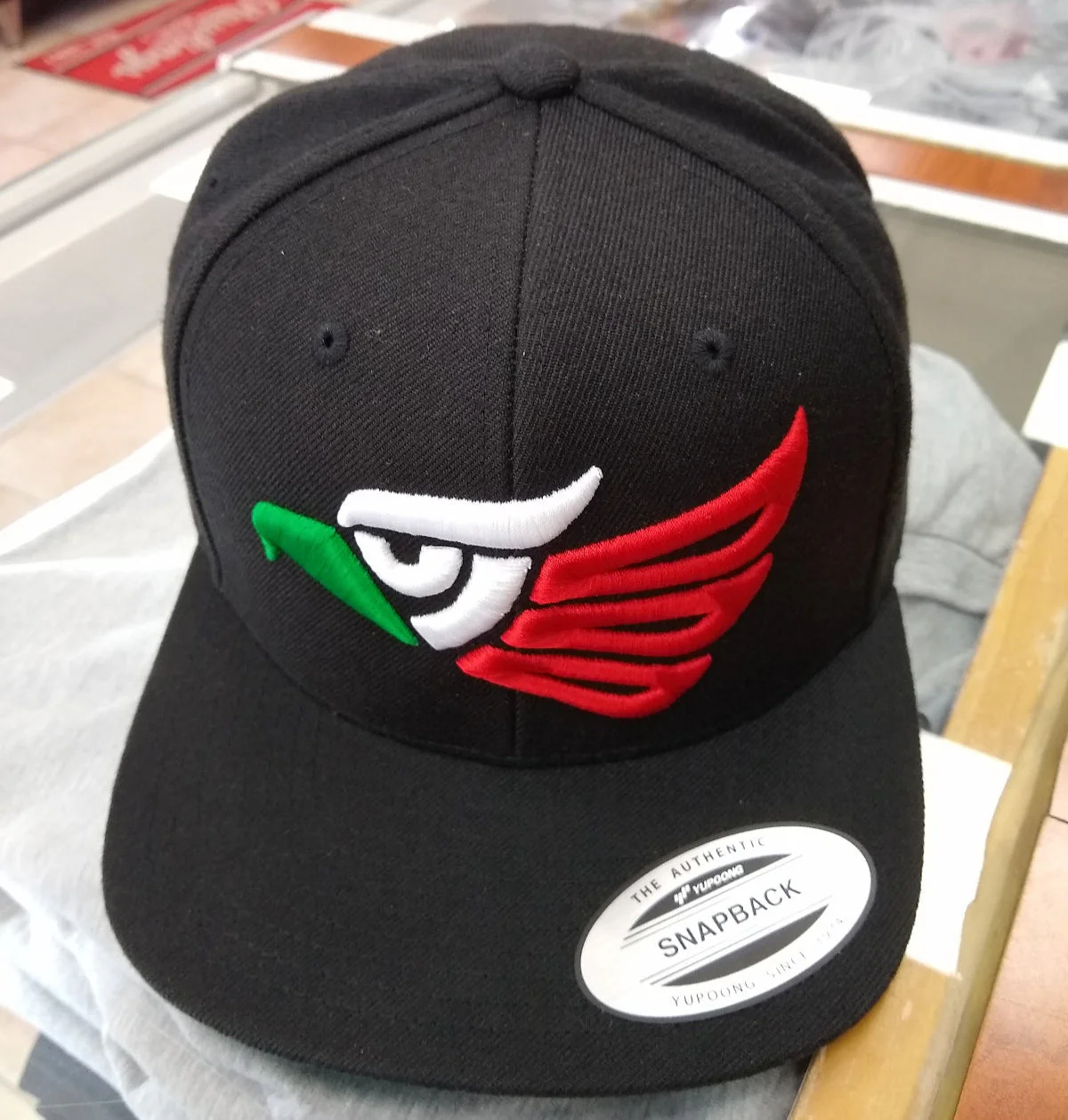 Embroidered Eagle & Mexico Slim Logo Snapback Hat - Image 6