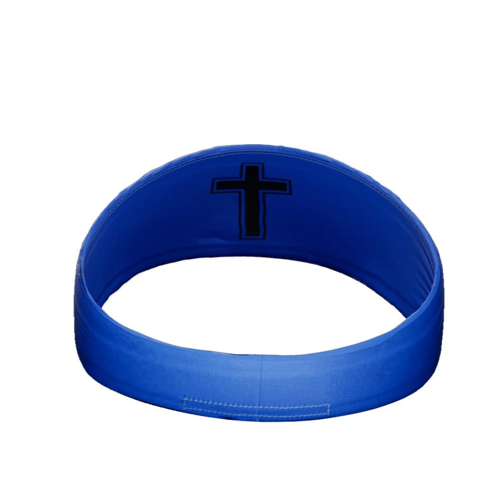 Faith Cross Blue Headband - Image 3