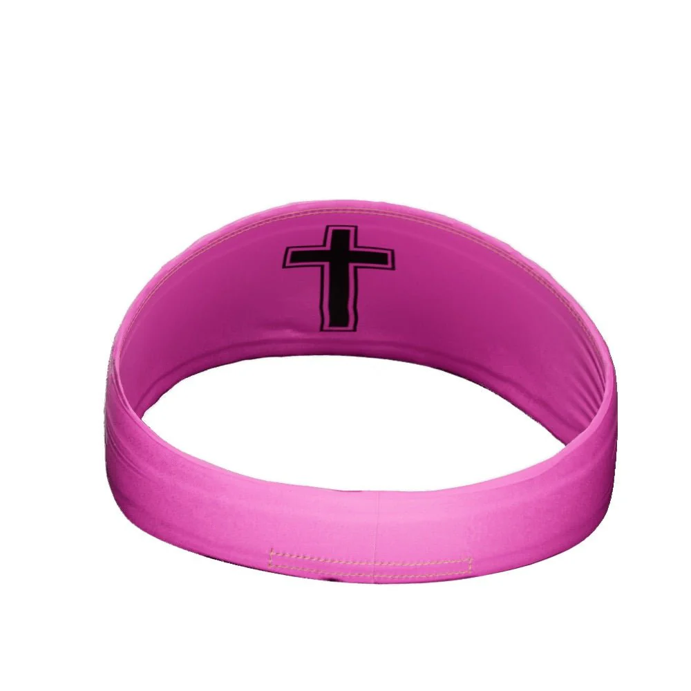 Faith Cross Pink Headband - Image 3