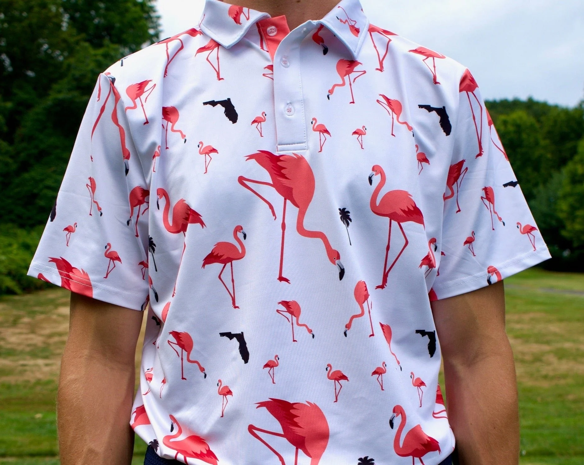 Florida Flamingo Golf Shirt - Image 2