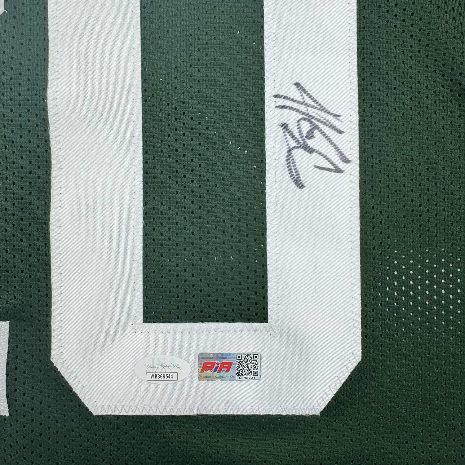 Framed Autographed/Signed Breece Hall 35x39 New York Green Football Jersey JSA COA - Image 2