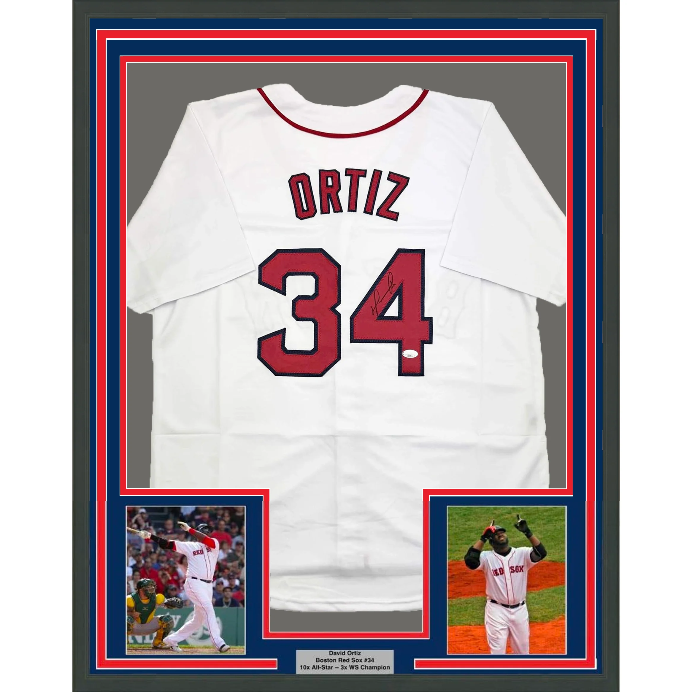 Autographed Boston Red Sox David Ortiz White Baseball Jersey