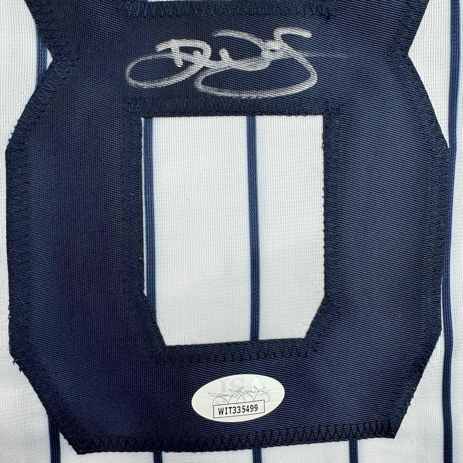 Framed Autographed/Signed Devin Williams 35x39 New York Pinstripe Baseball Jersey JSA COA - Image 2