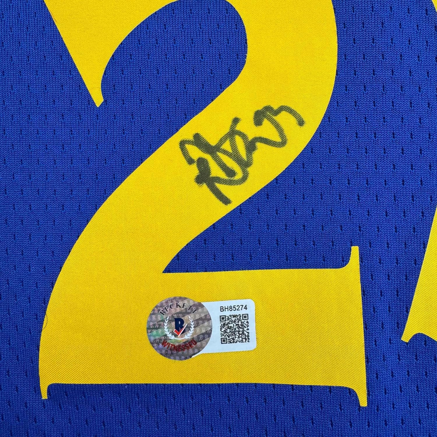 Framed Autographed/Signed Draymond Green 35x39 Golden State Blue Basketball Jersey Beckett BAS COA - Image 2